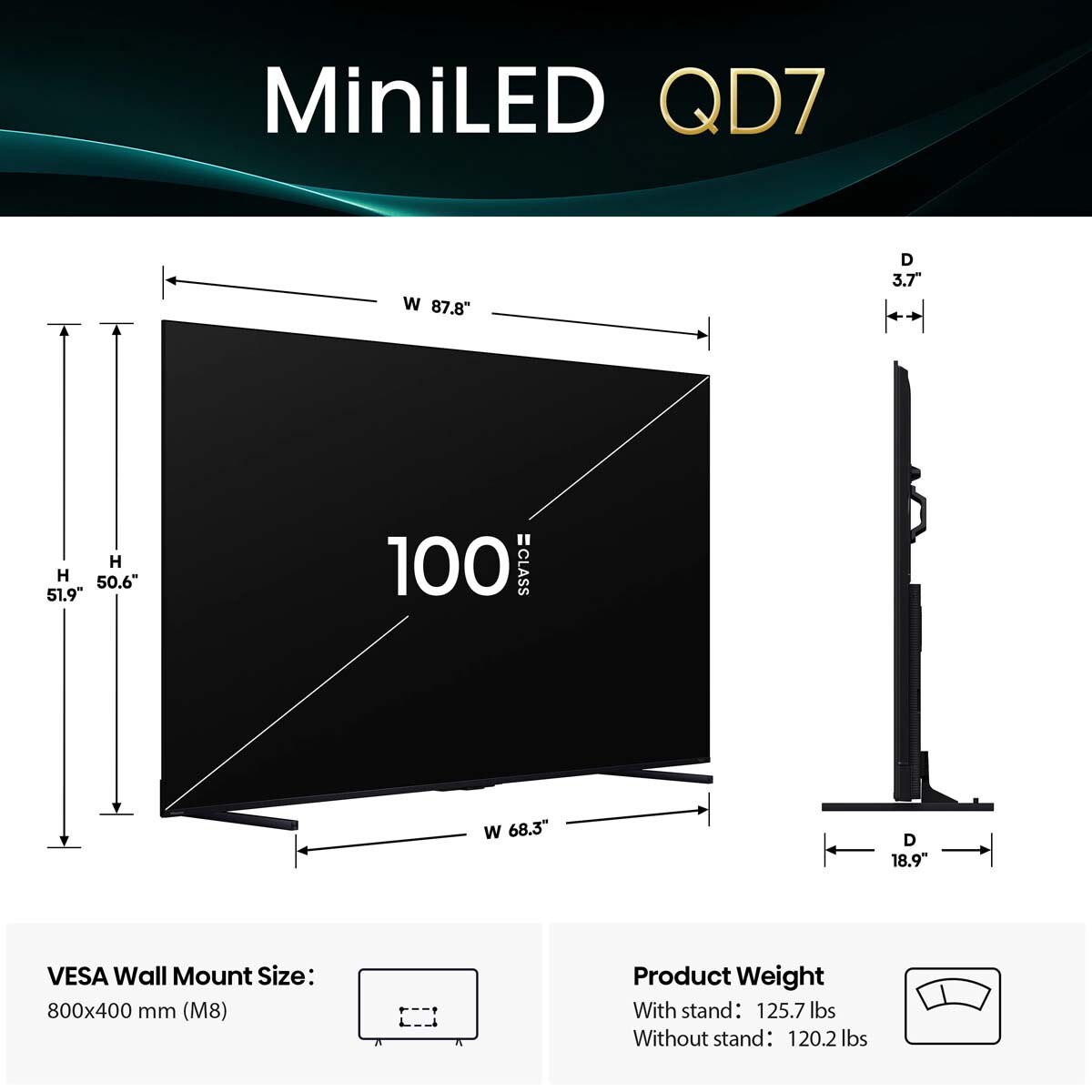 Hisense - 100" Class QD7 Series Mini LED 4K UHD Smart Fire TV, , hires