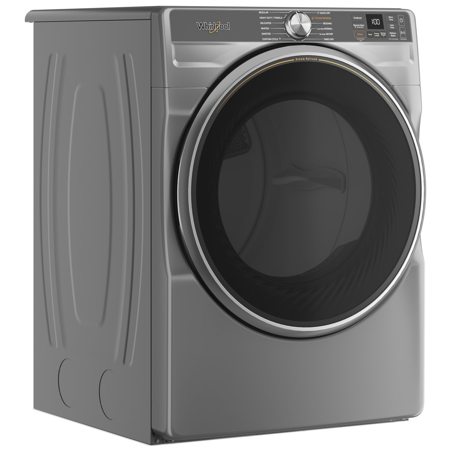 Whirlpool 27 in. 7.4 cu. ft. Smart Stackable Gas Dryer with Sensor Dry, Sanitize & Steam Cycle - Radiant Silver, Silver, hires
