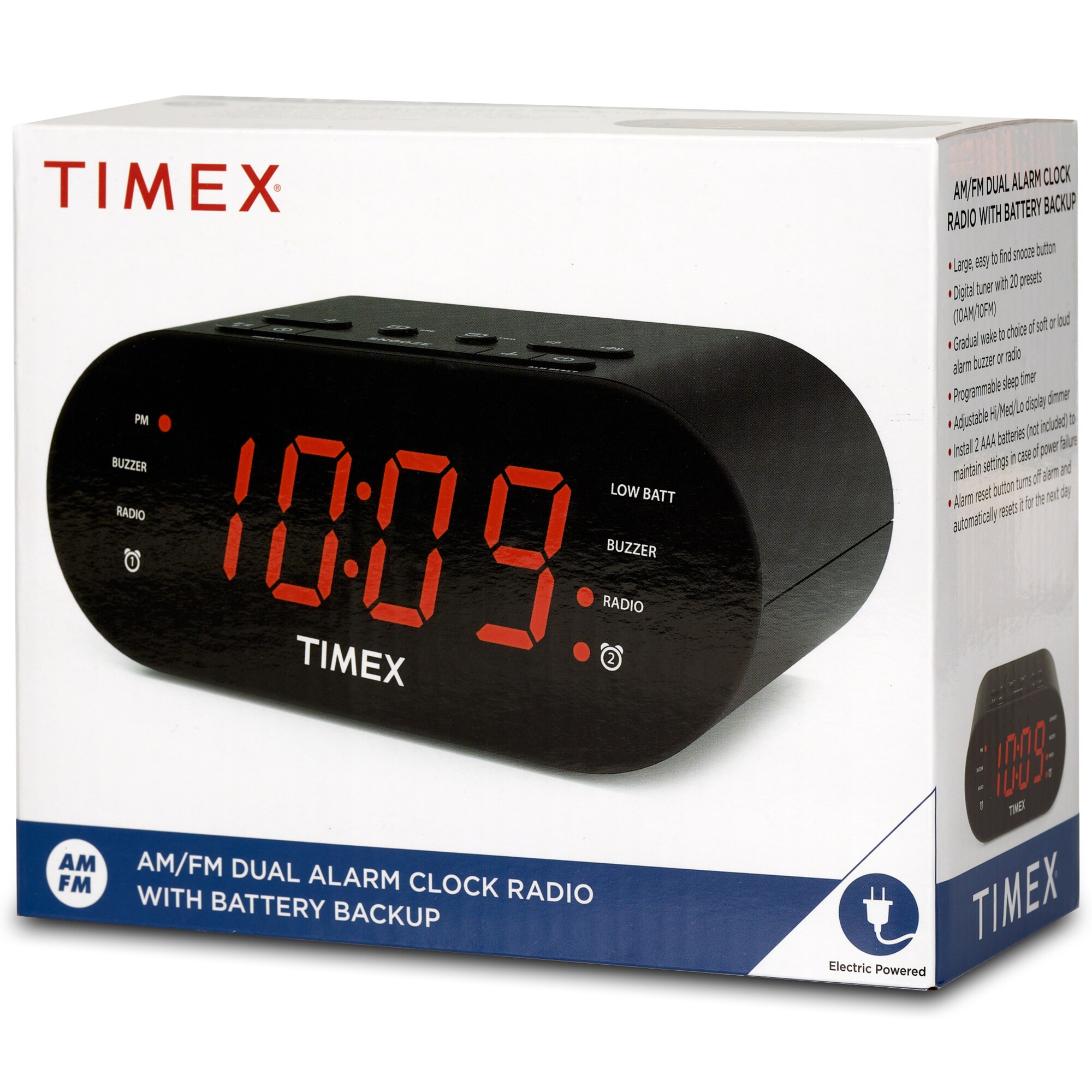 Timex Clock Radio Black P.C. Richard & Son