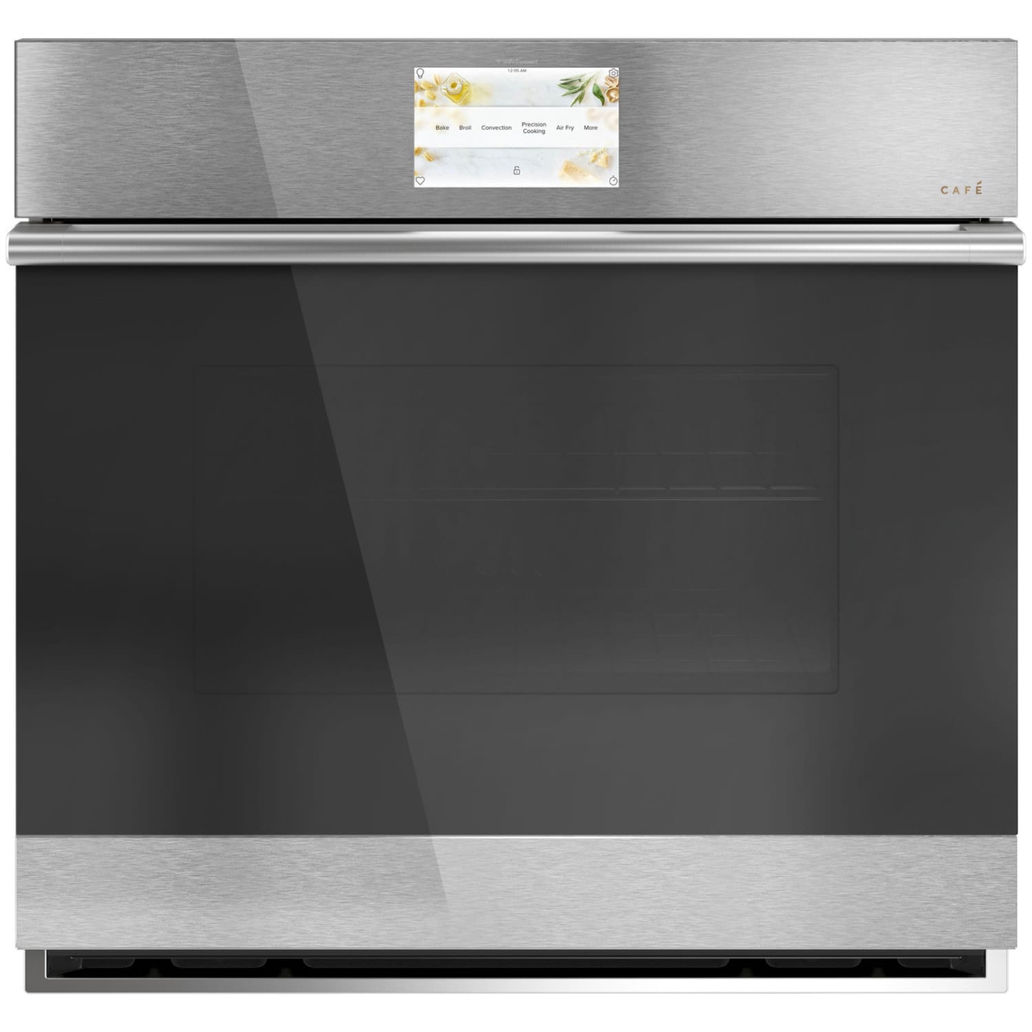 Cafe 30 in. 5 cu. ft. Smart Electric Single Wall Oven with True European Convection - Platinum Glass, Platinum Glass, hires