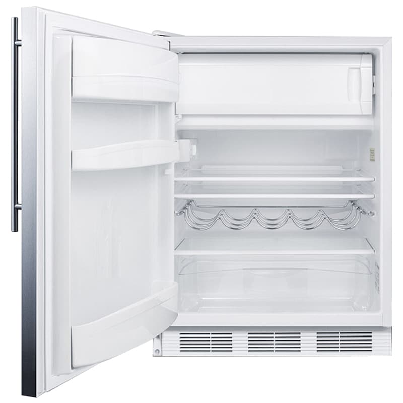 Summit 24 in. 5.1 cu. ft. Left-Hinged ADA Compliant Undercounter Refrigerator - Stainless Steel, , hires