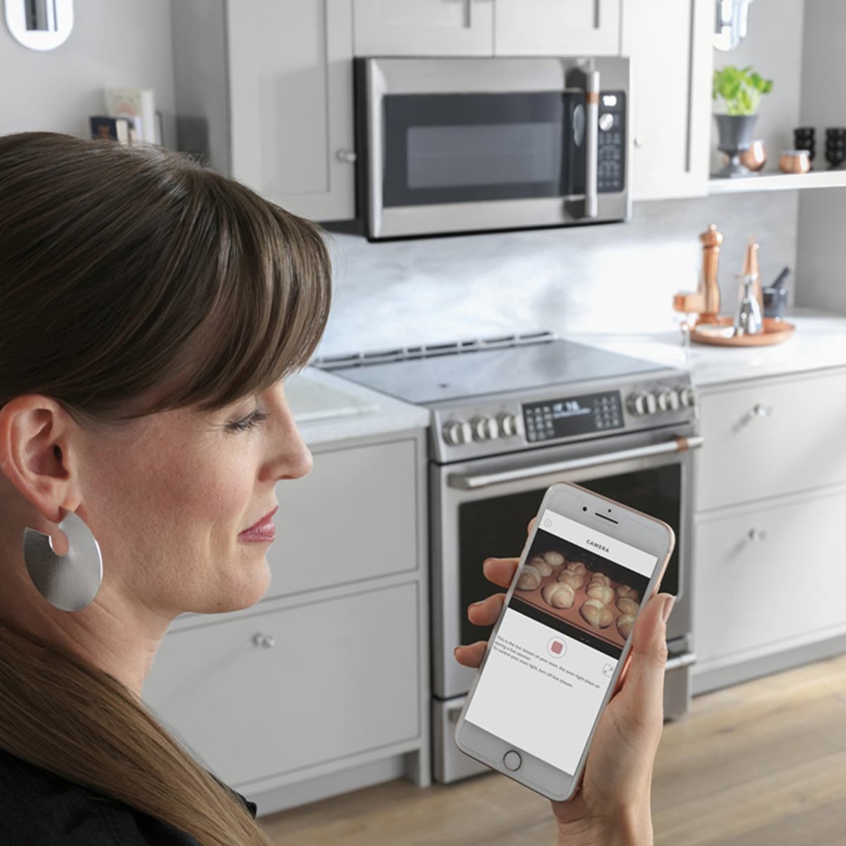 Cafe 30 in. 5.7 cu. ft. Smart Air Fry True European Convection Slide-In Electric Range with 5 Induction Burners - Stainless Steel, Stainless Steel, hires