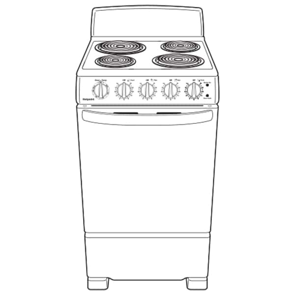 Hotpoint 20 in. 2.3 cu. ft. Electric Range with Coil Burners - White, , hires