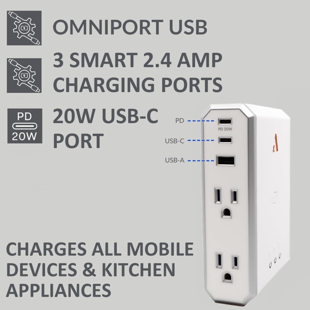 Austere V Series Appliance Power 4-Outlet with USB+PD20, , hires