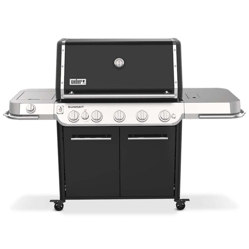 Weber Summit FS38 E Series 5-Burner Liquid Propane Gas Grill with Side Burner, Rotisserie & Smoker Box - Black, , hires