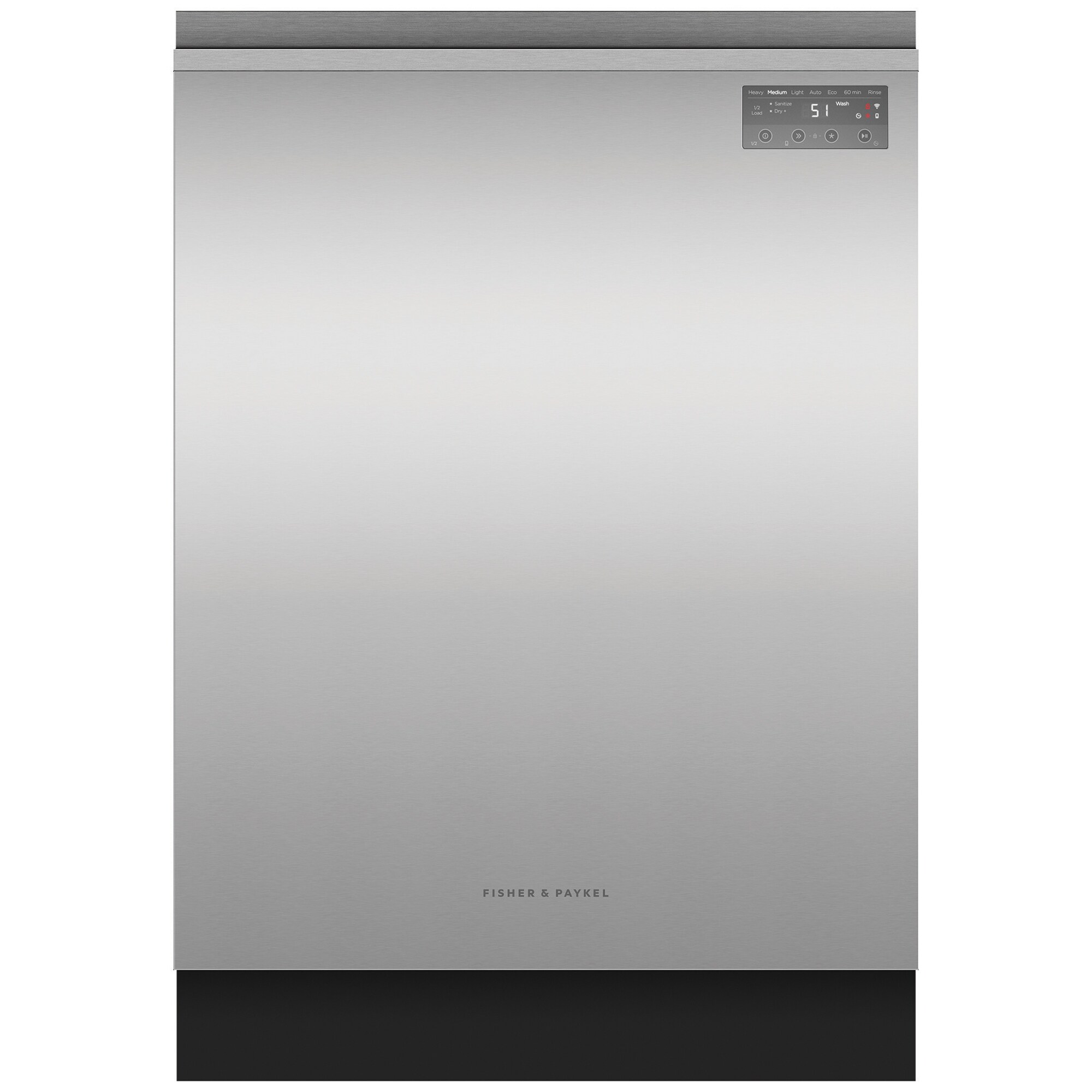 Fisher & Paykel Series 7 24 in. Front Control Flush-Mount Smart Dishwasher with 46 dBa Sound Level & Pocket Handle - Stainless Steel, , hires