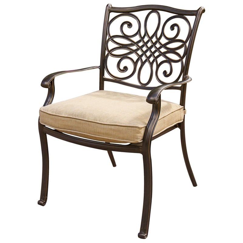 Hanover Traditions 9-Piece 60" Square Cast Top Dining Set - Tan, , hires