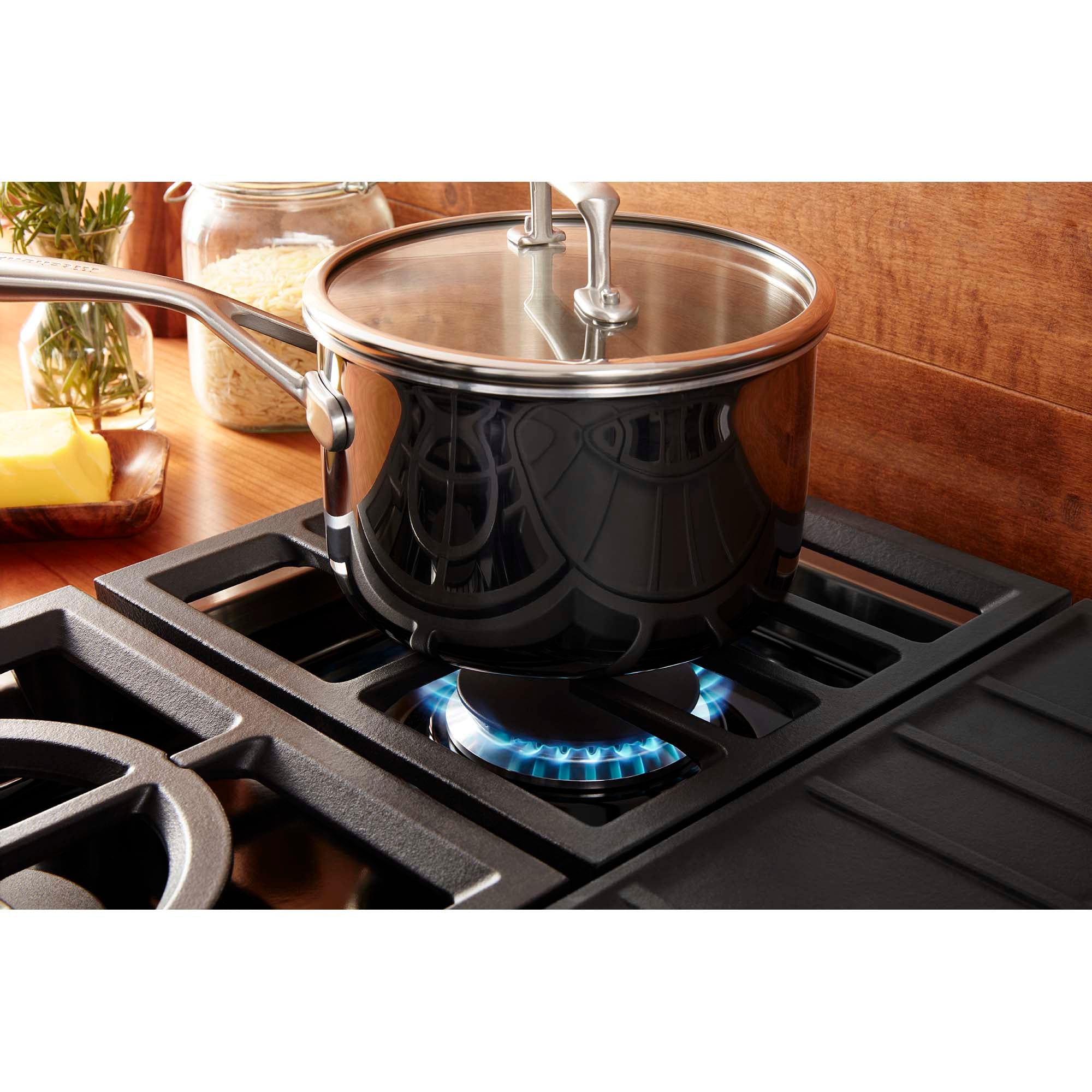 KitchenAid 30 in. 4-Burner Natural Gas Rangetop with Simmer Burner & Power Burner - Stainless Steel, , hires