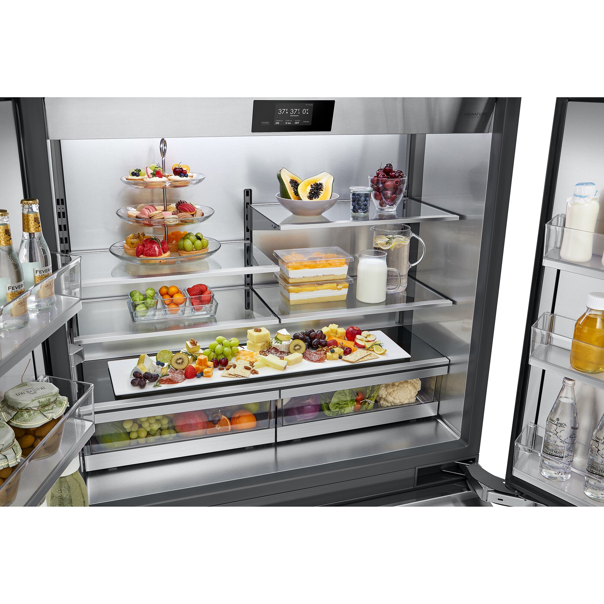 Signature Kitchen Suite 48 in. 26 cu. ft. Built-In Smart Counter Depth 6-Door French Door Refrigerator with Internal Water Dispenser - Custom Panel Ready, , hires