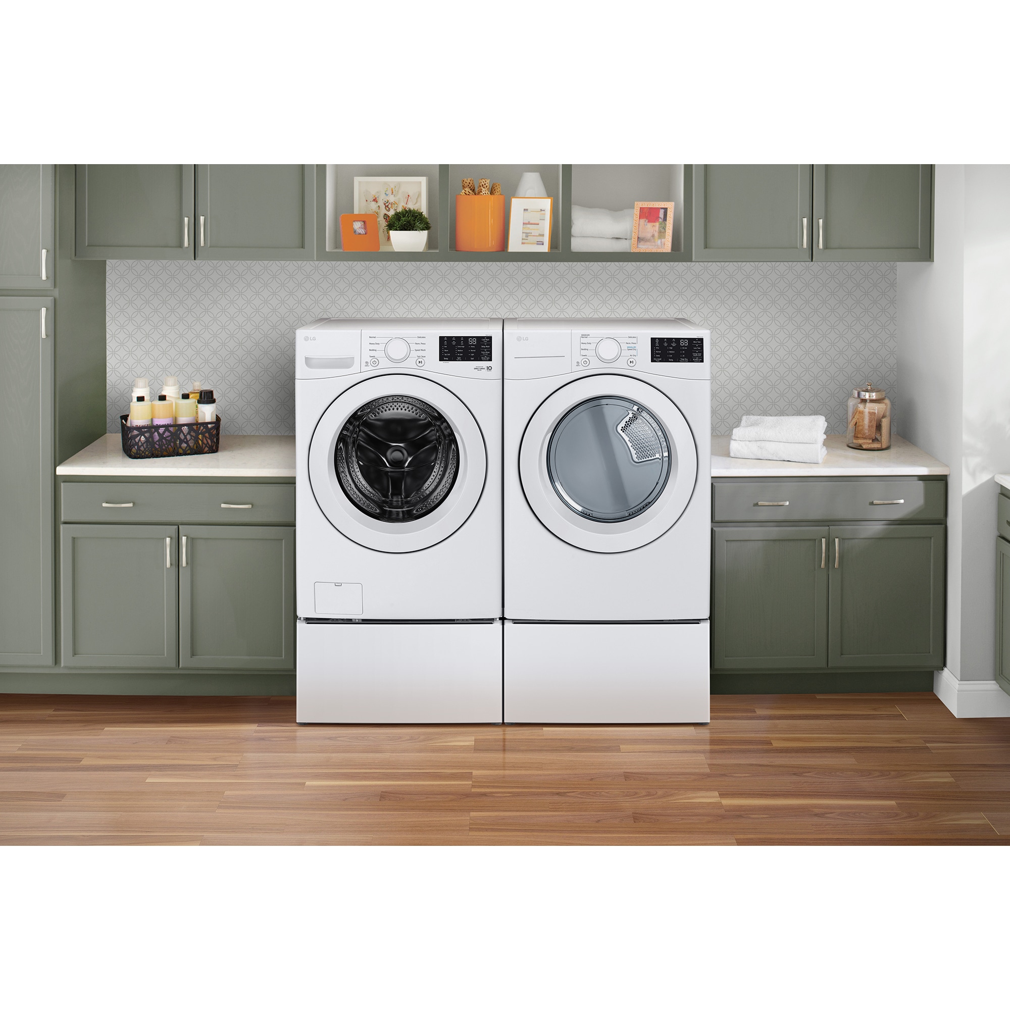 LG 27 in. 5.0 cu. ft. Stackable Front Load Washer with 6 Motion Technology, Tub Clean System & Speed Wash Cycle - White, , hires