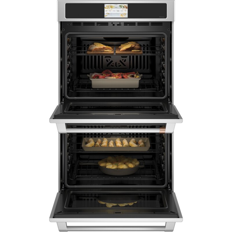 Cafe Professional Series 30 in. 10 cu. ft. Smart Top Control Electric Double Wall Oven with True European Convection - Stainless Steel, Stainless Steel, hires