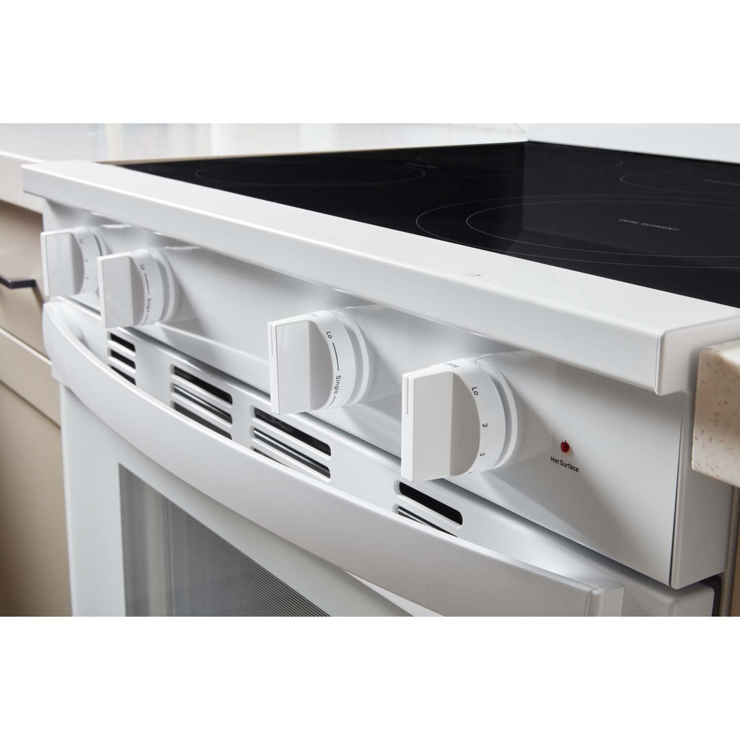 Whirlpool 30 in. 5.3 cu. ft. Smart Air Fry True European Convection Electric Range with Radiant Burners - White, White, hires