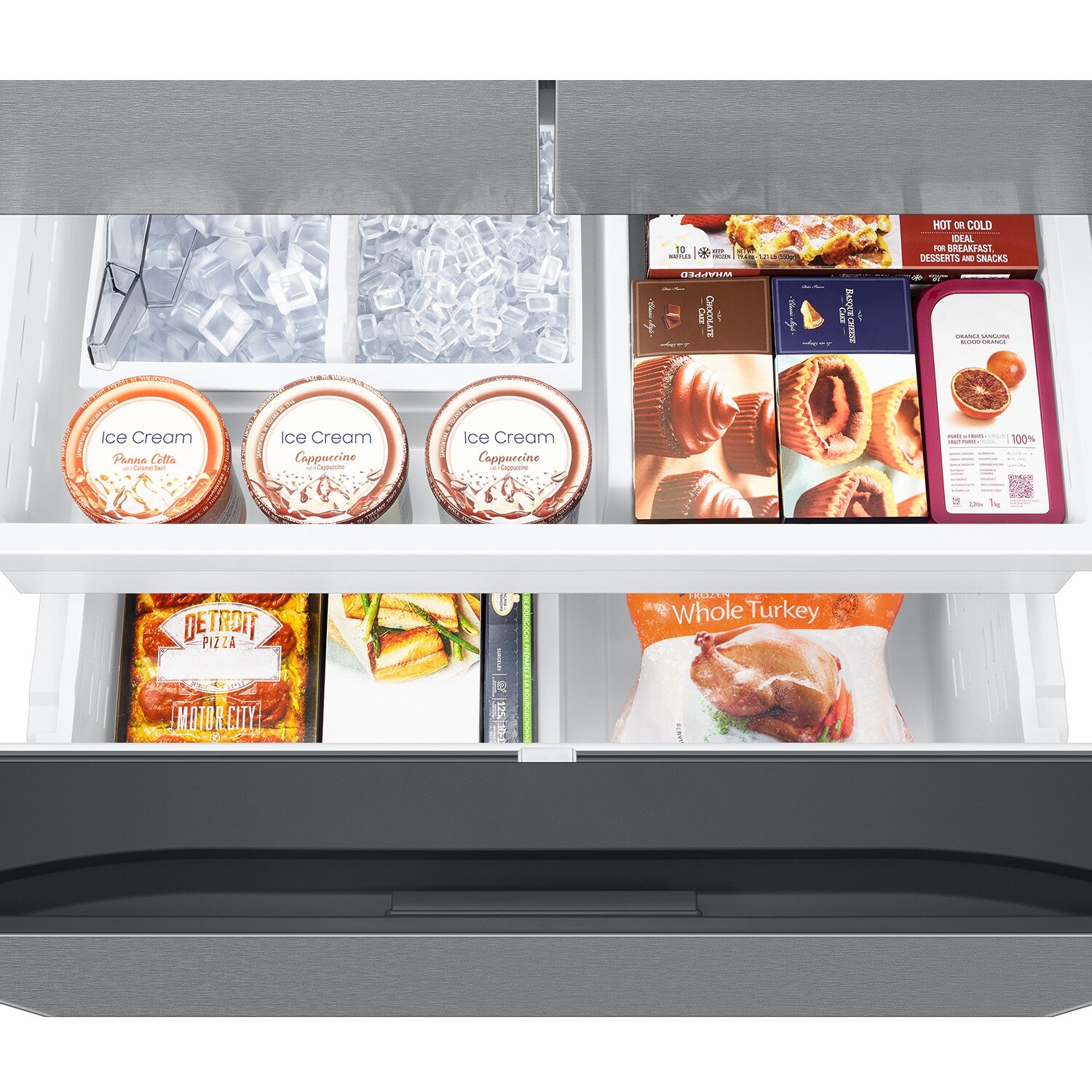 Samsung 36 in. 30.5 cu. ft. Smart French Door Refrigerator with Ice & Water Dispenser - Fingerprint Resistant Stainless, Fingerprint Resistant Stainless, hires