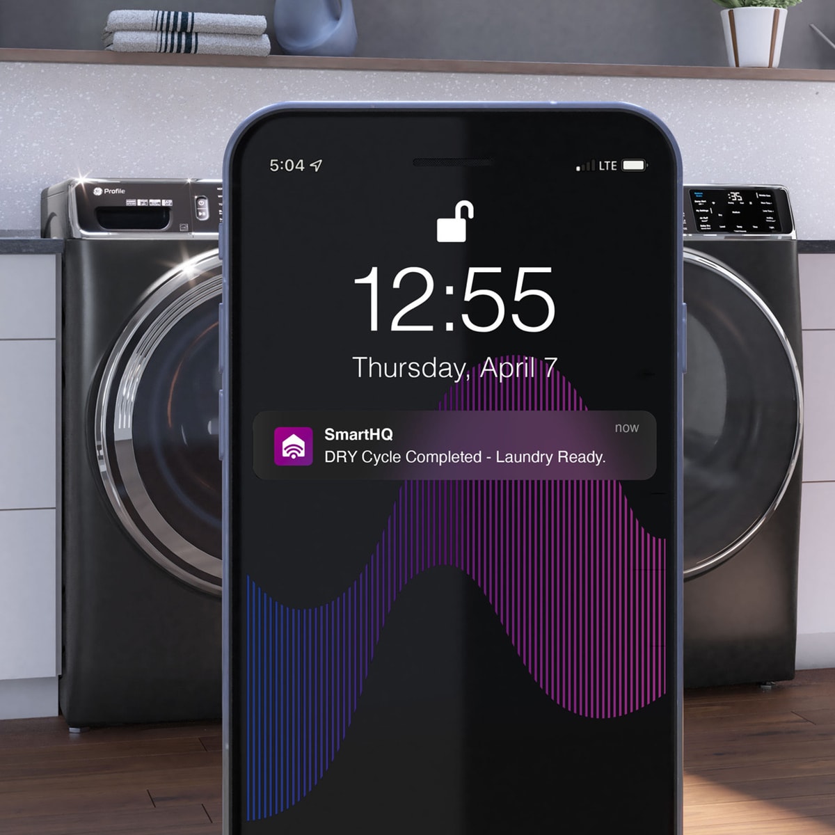 GE Profile 28 in. 7.8 cu. ft. Smart Stackable Gas Dryer with Sensor Dry, Sanitize & Steam Cycle - Sapphire Blue, Sapphire Blue, hires