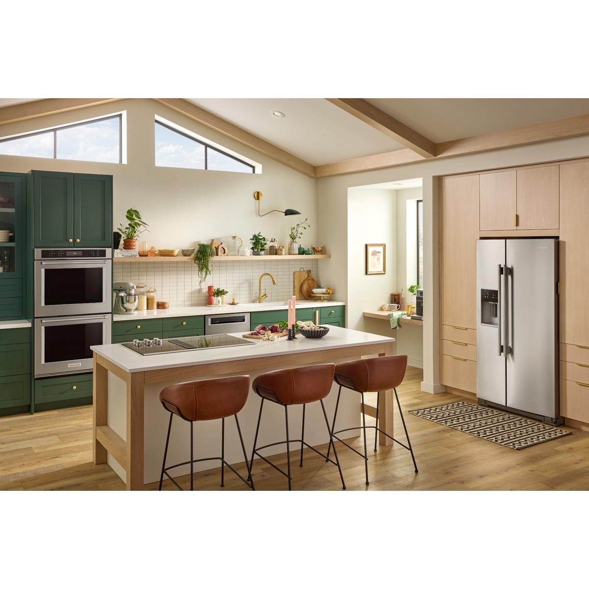 KitchenAid 36 in. 20.8 cu. ft. Counter Depth Side-by-Side Refrigerator with Ice & Water Dispenser - Fingerprint Resistant Stainless Steel, Fingerprint Resistant Stainless, hires