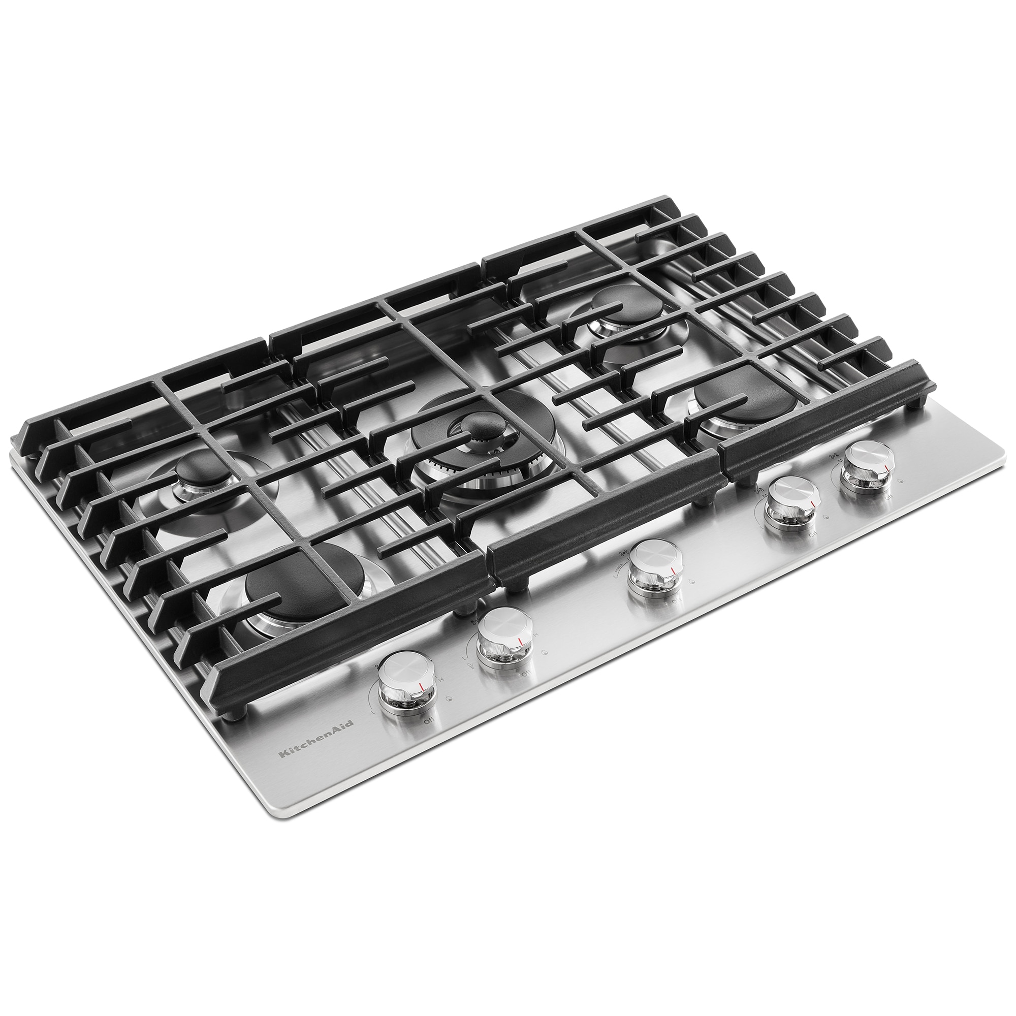 KitchenAid 30 in. 5-Burner Natural Gas Cooktop with Simmer Burner & Power Burner - Stainless Steel, , hires