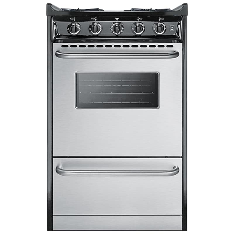 Summit 20 in. 2.4 cu. ft. Gas Range with Open Burners - Stainless Steel, , hires