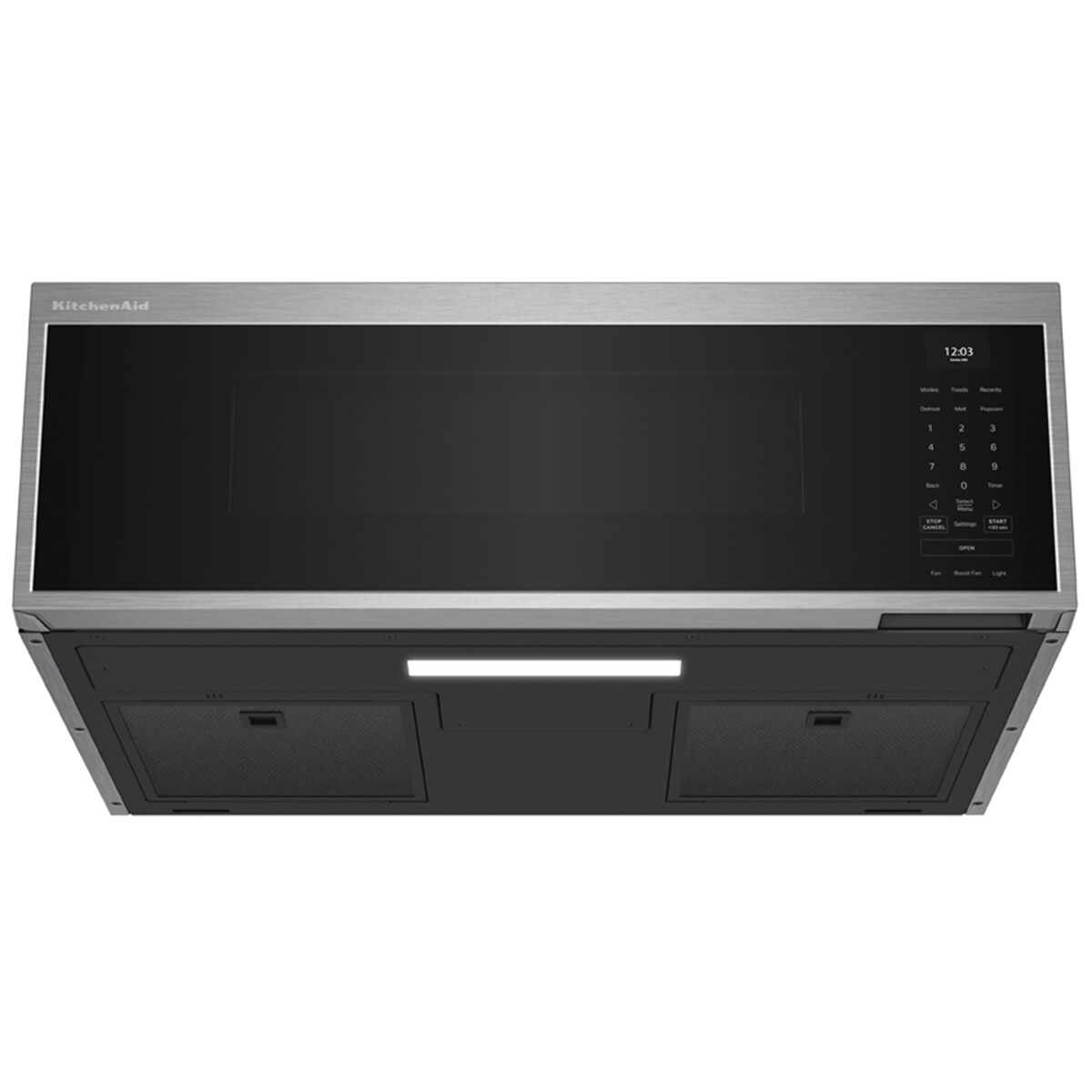 KitchenAid 30 in. 1.1 cu. ft. 1000W Low Profile Smart Over-the-Range Microwave with 600 CFM & Sensor Cooking - Fingerprint Resistant Stainless, , hires
