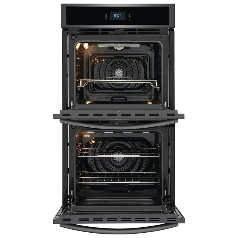 Frigidaire Gallery 27 in. 7.6 cu. ft. Top Control SteamElectric Double Wall Oven with True European Convection - Black Stainless, Black Stainless, hires