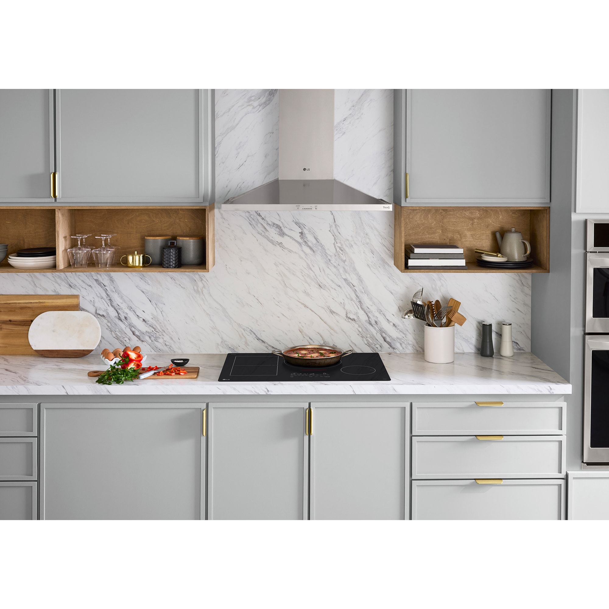 LG 30 in. 4-Burner Smart Induction Cooktop with SmoothTouch Controls, Simmer Burner & Power Burner - Black, , hires