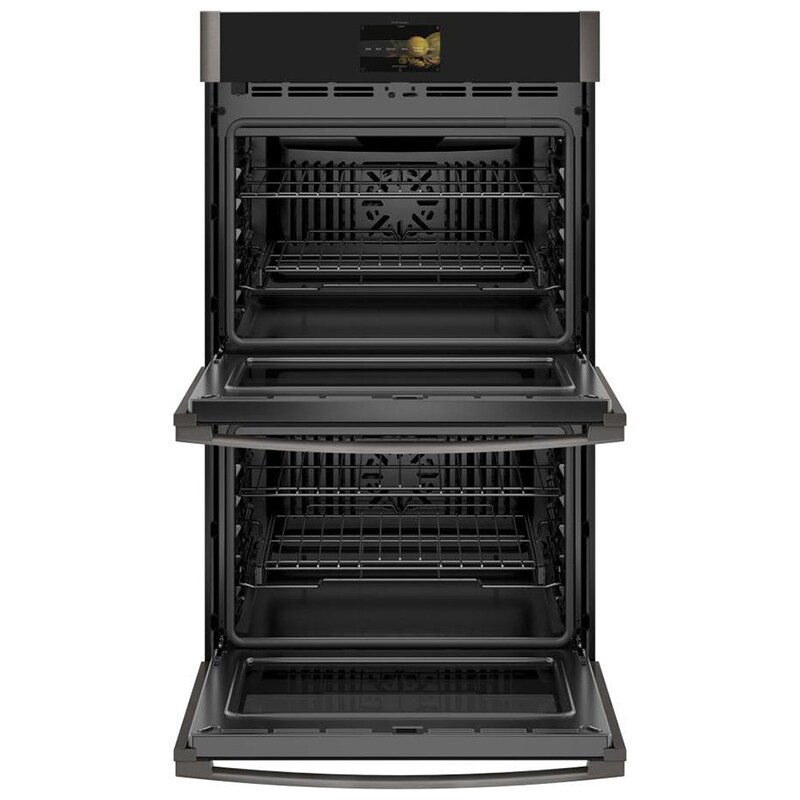 GE Profile 30 in. 10 cu. ft. Smart Top Control Electric Double Wall Oven with True European Convection - Fingerprint resistant Black Stainless, Fingerprint Resistant Black Stainless, hires