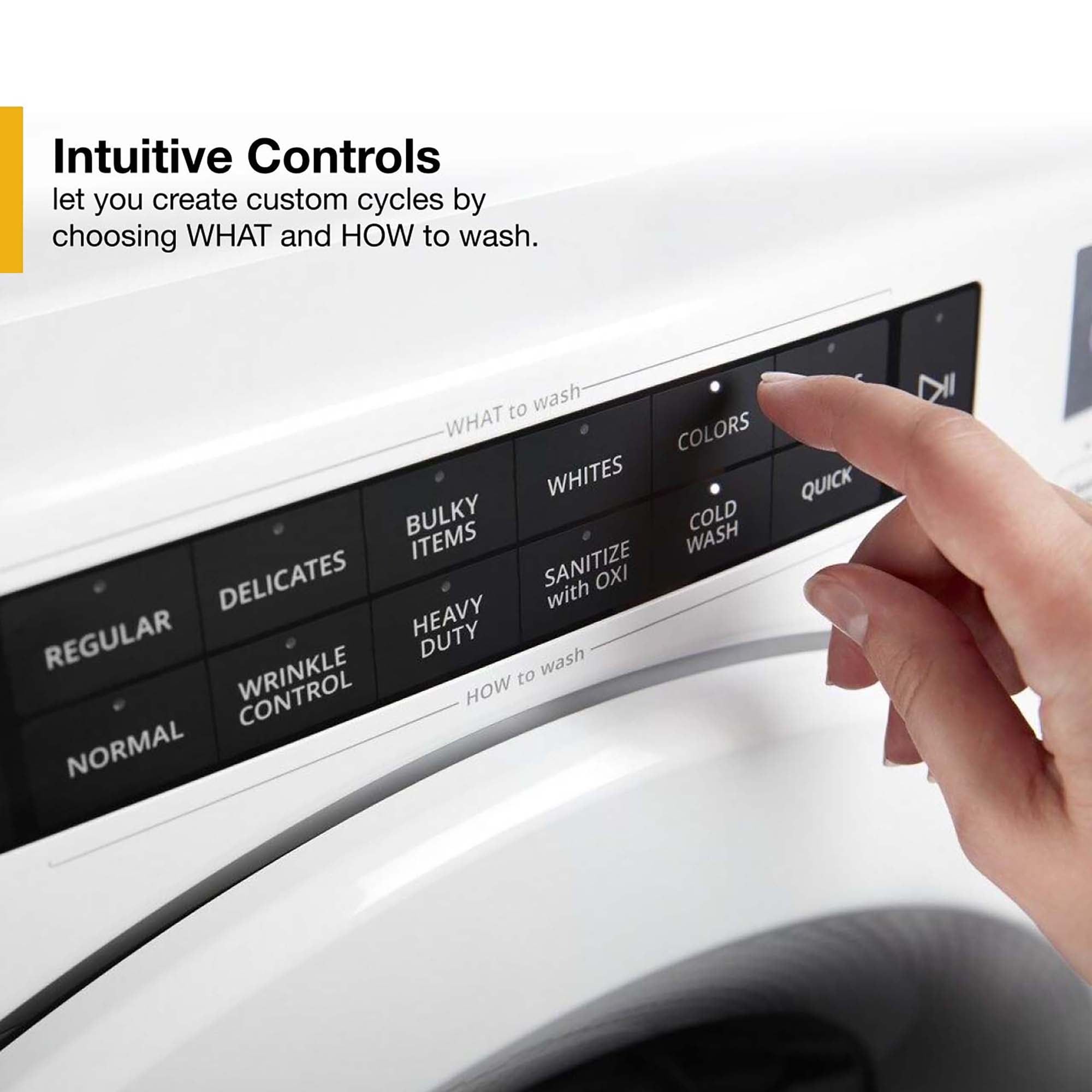 Whirlpool 27 in. 4.3 cu. ft. Closet-Depth Stackable Front Load Washer with Sanitize with Oxi - White, , hires