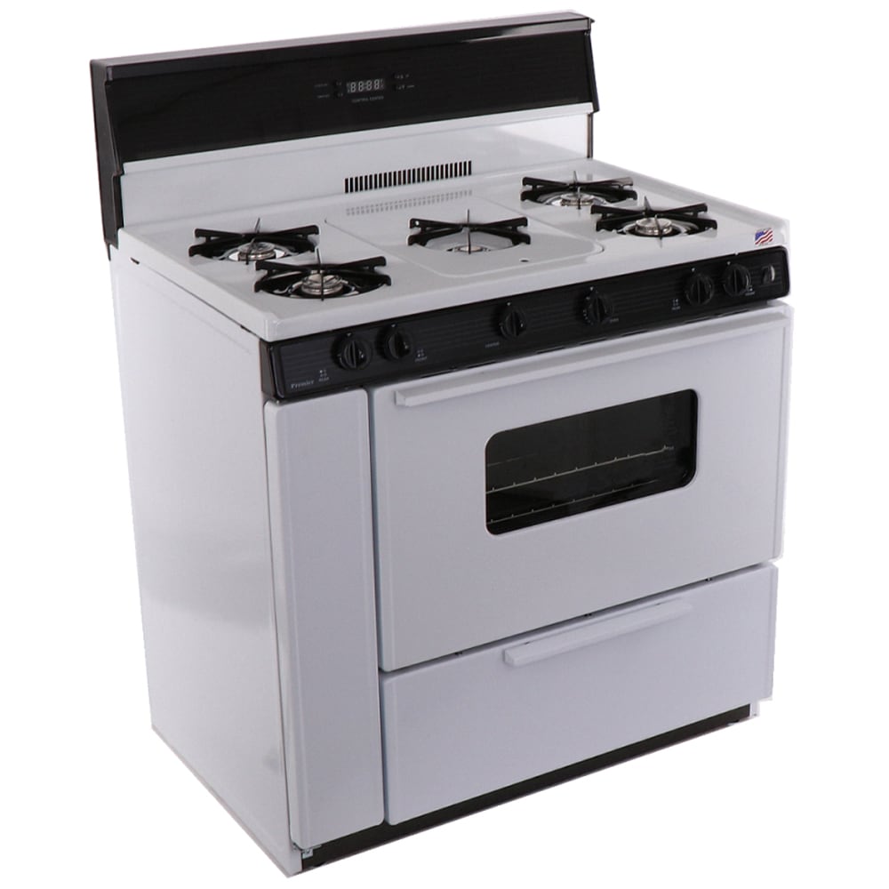 Premier 36 in. 3.9 cu. ft. Gas Range with Open Burners - White, , hires
