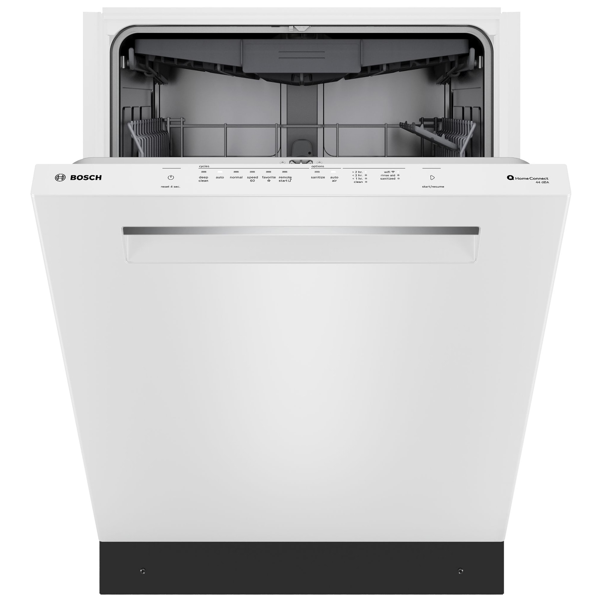 Bosch 500 Series 24 in. Top Control Smart Dishwasher with 44 dBA Sound Level, 3rd Rack, AutoAir & Pocket Handle - White, , hires