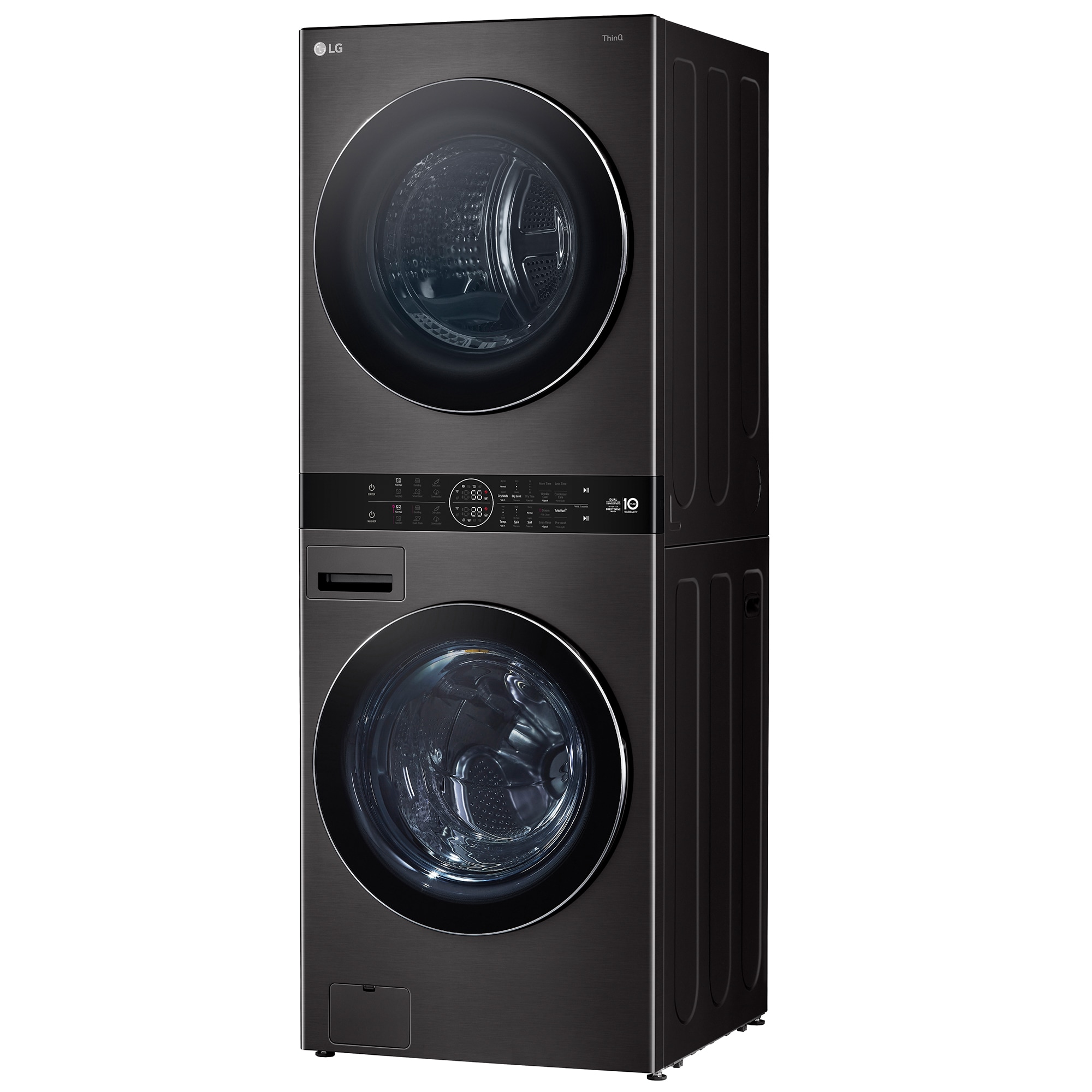 LG 27 in. 5.0 cu. ft. Smart Electric Front Load Ventless WashTower with Heat Pump, Center Control, AI Sensor Dry, Sanitize & Steam Cycle - Black Steel, , hires