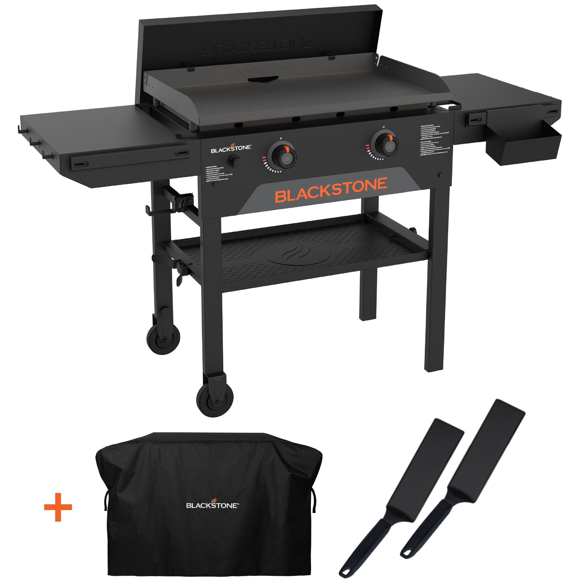 Blackstone Omnivore 28 in. 2-Burner Liquid Propane Gas Flat Top Griddle with Side Tables and 524 sq. in. Cooking Surface - Black, , hires
