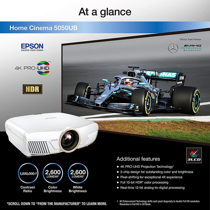 Epson Home Cinema 5050UB 3LCD Projector with 4K Enhancement and HDR, , hires