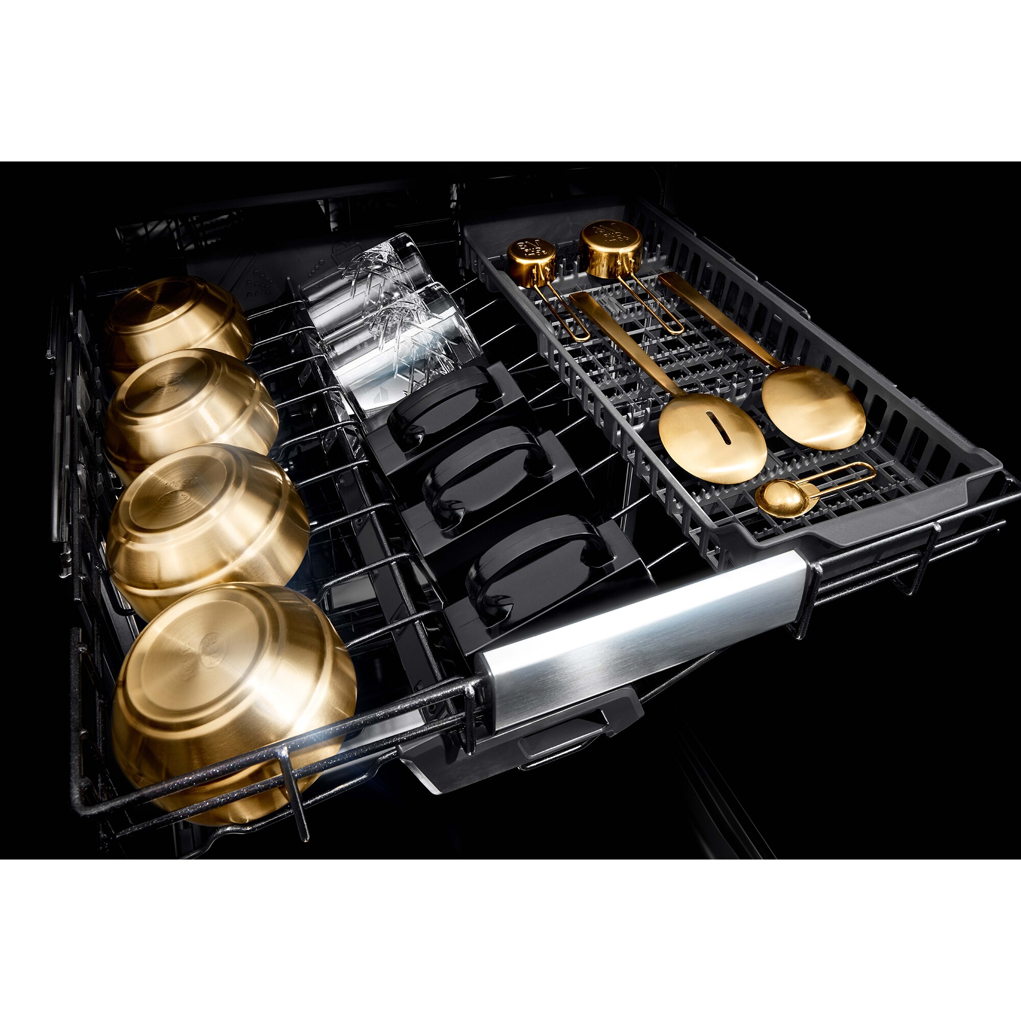 JennAir Noir 24 in. Top Control Flush-Mount Dishwasher with 38 dBa Sound Level & 3rd-Rack - Stainless Steel, , hires