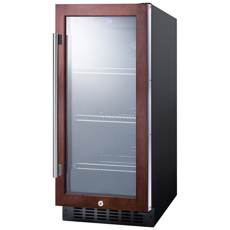 Summit 15 in. Built-In/Freestanding 2.4 cu. ft. Compact Beverage Center with Adjustable Shelves & Digital Control - Glass/Panel-Ready Frame, , hires