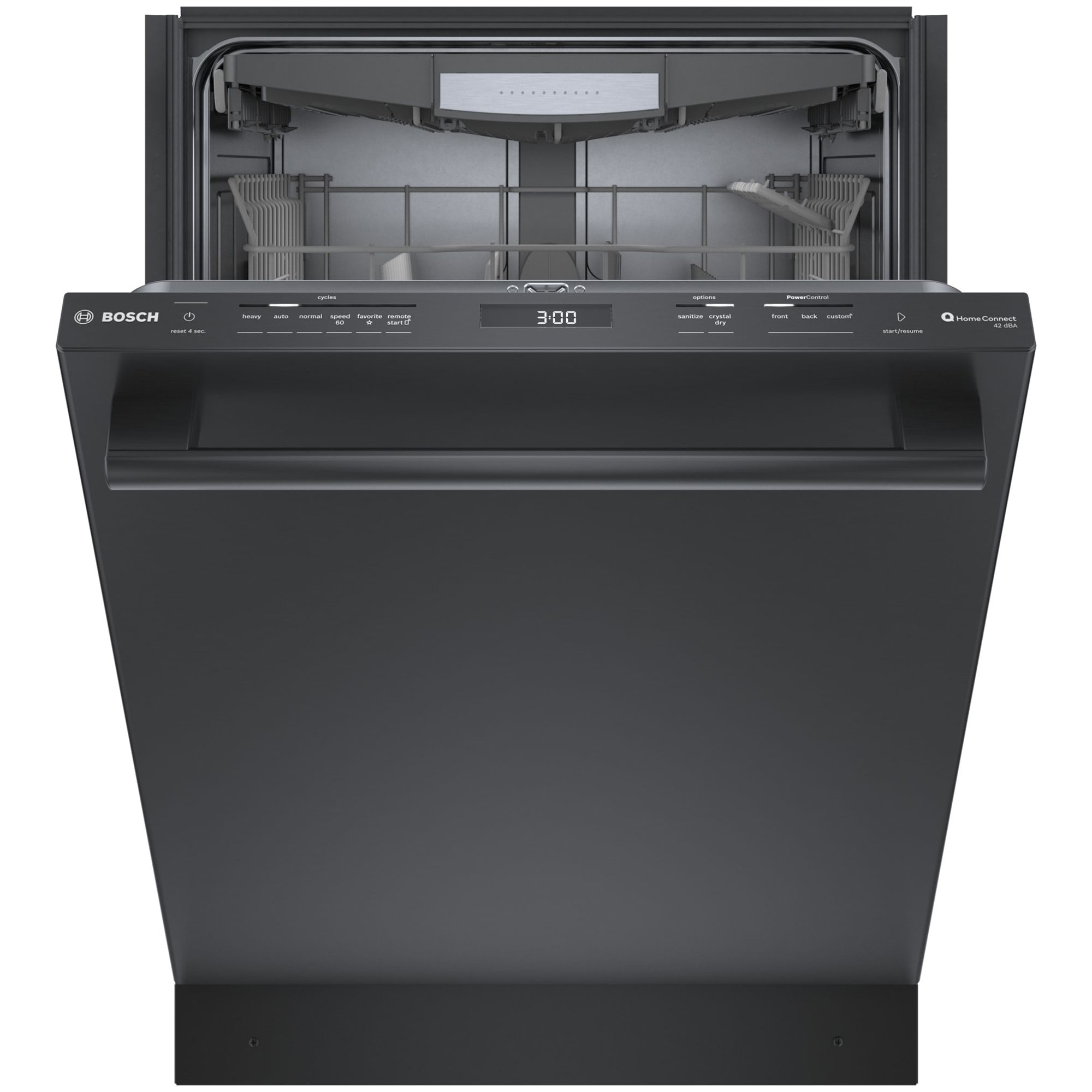 Bosch 800 Series 24 in. Top Control Smart Dishwasher with 42 dBa Sound Level, 3rd-Rack & CrystalDry - Black Stainless, Black Stainless, hires