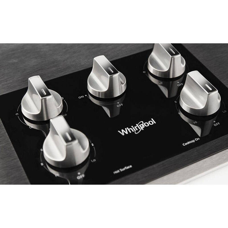 Whirlpool 36 in. 5-Burner Electric Cooktop with Simmer Burner & Power Burner - Stainless Steel, , hires