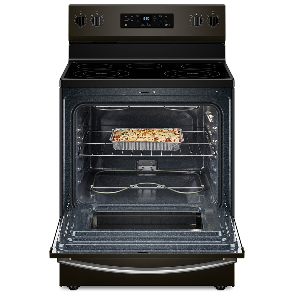 Whirlpool 30 in. 5.3 cu. ft. Electric Range with Radiant Burners - Black Stainless, Black Stainless, hires