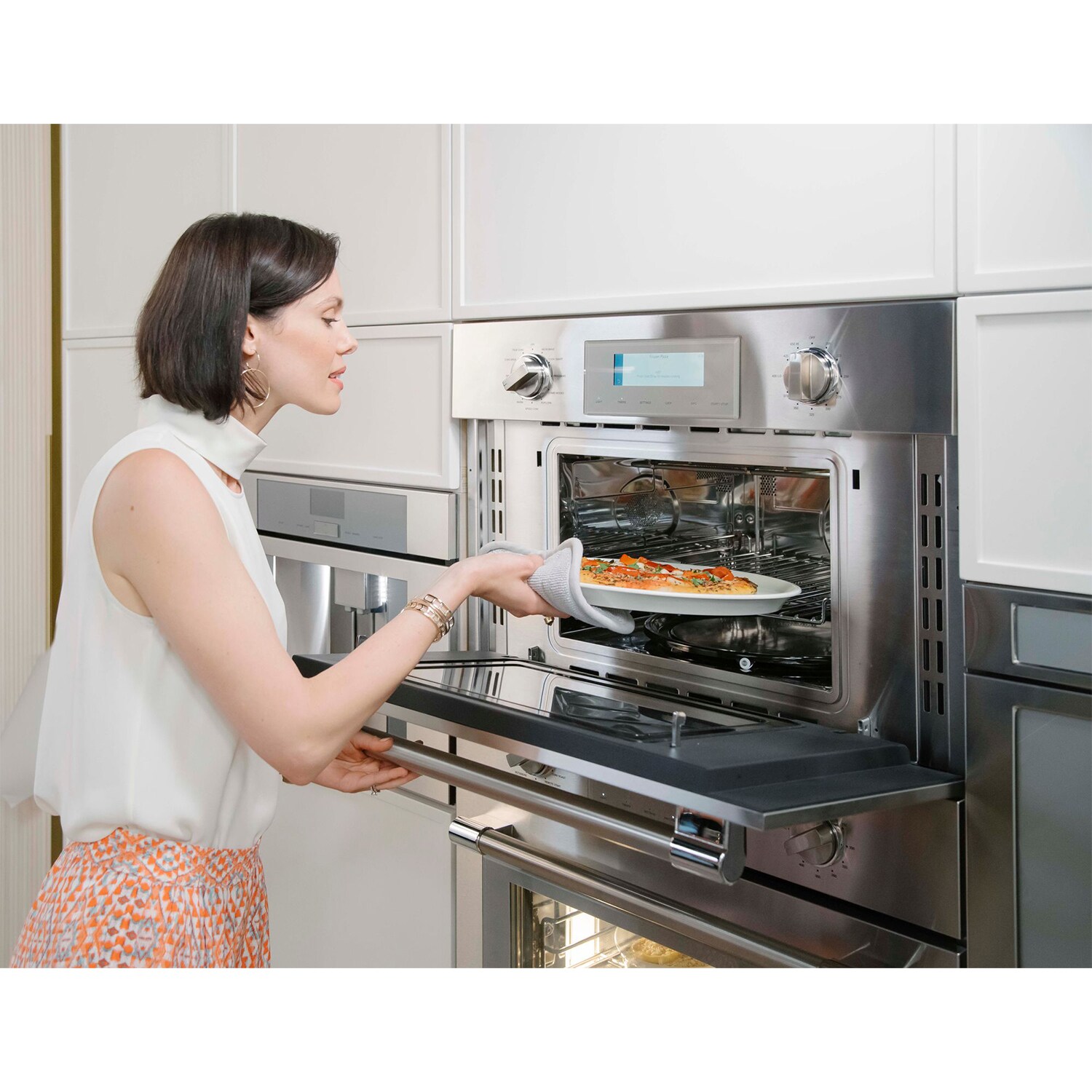 Thermador Professional Series 30 in. 8.6 cu. ft. Smart Speed Electric Microwave/Wall Oven Combo with True European Convection - Stainless Steel, , hires