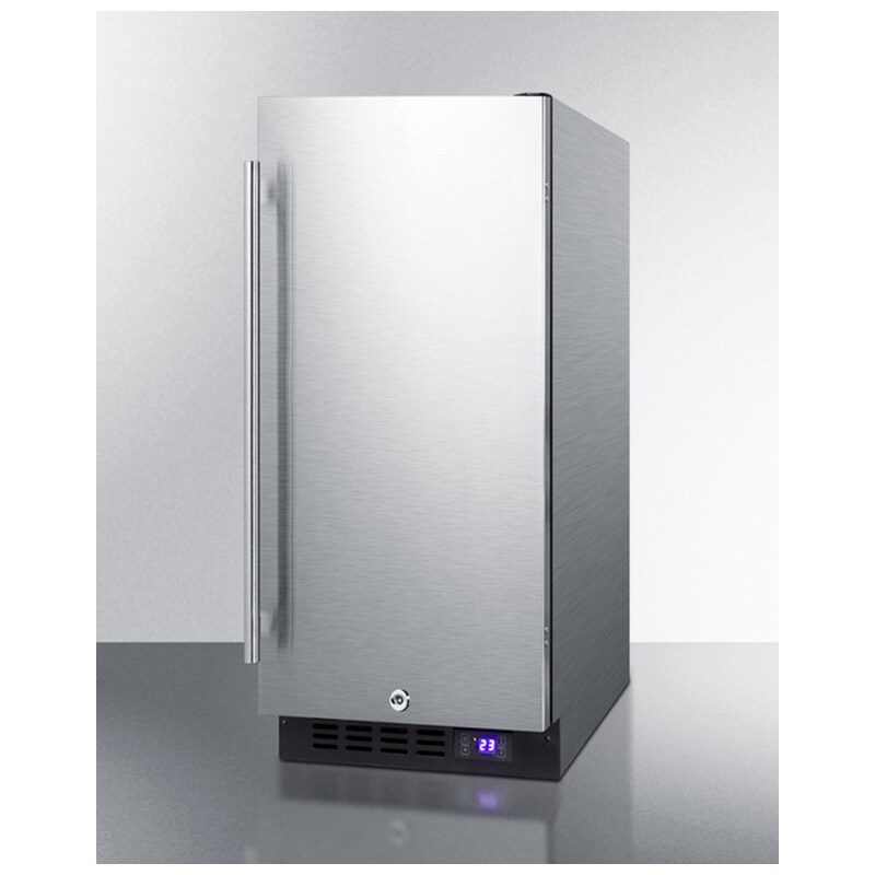 Summit 15 in. 2.4 cu. ft. Built-in Frost Free Compact Upright Freezer with Adjustable Shelves - Stainless Steel, , hires