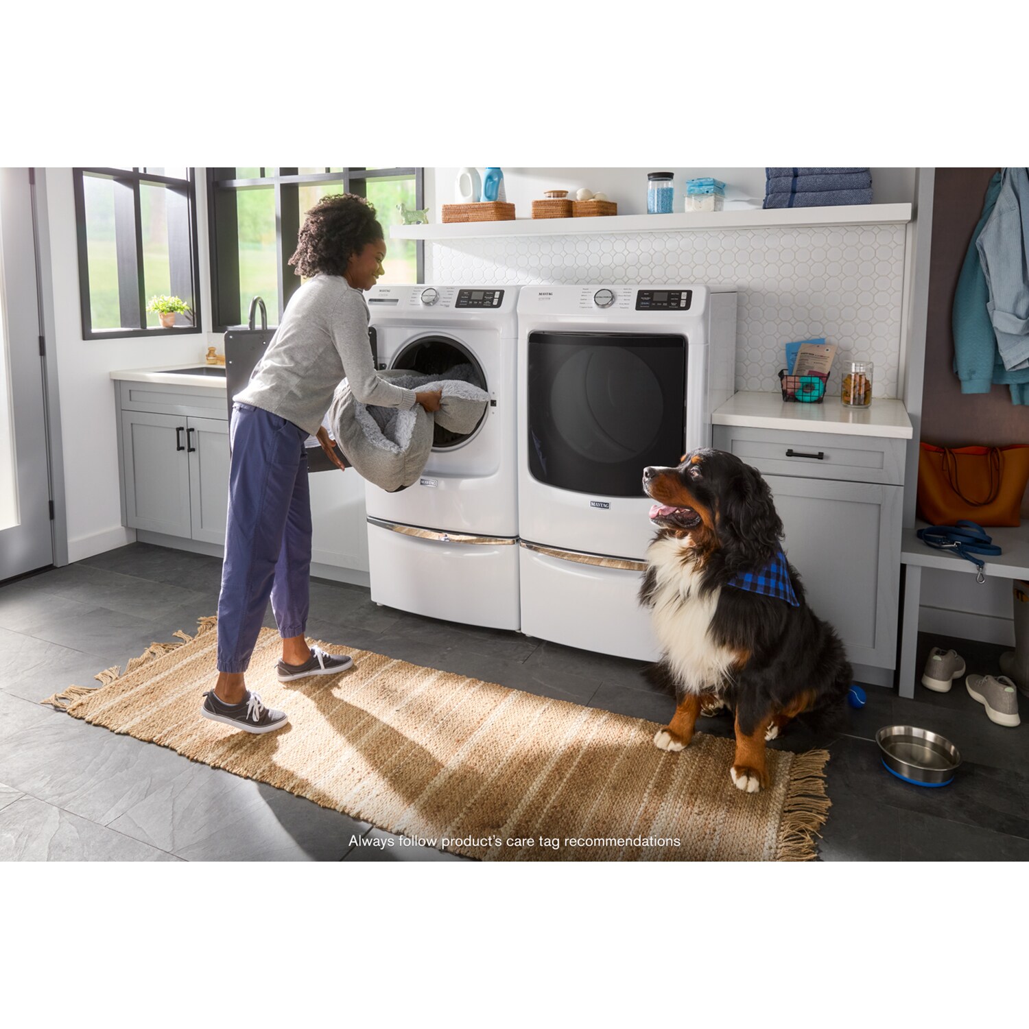 Maytag Pet Pro 27 in. 5.0 cu. ft. Smart Stackable Front Load Washer with Sanitize & Steam Cycle - White, White, hires
