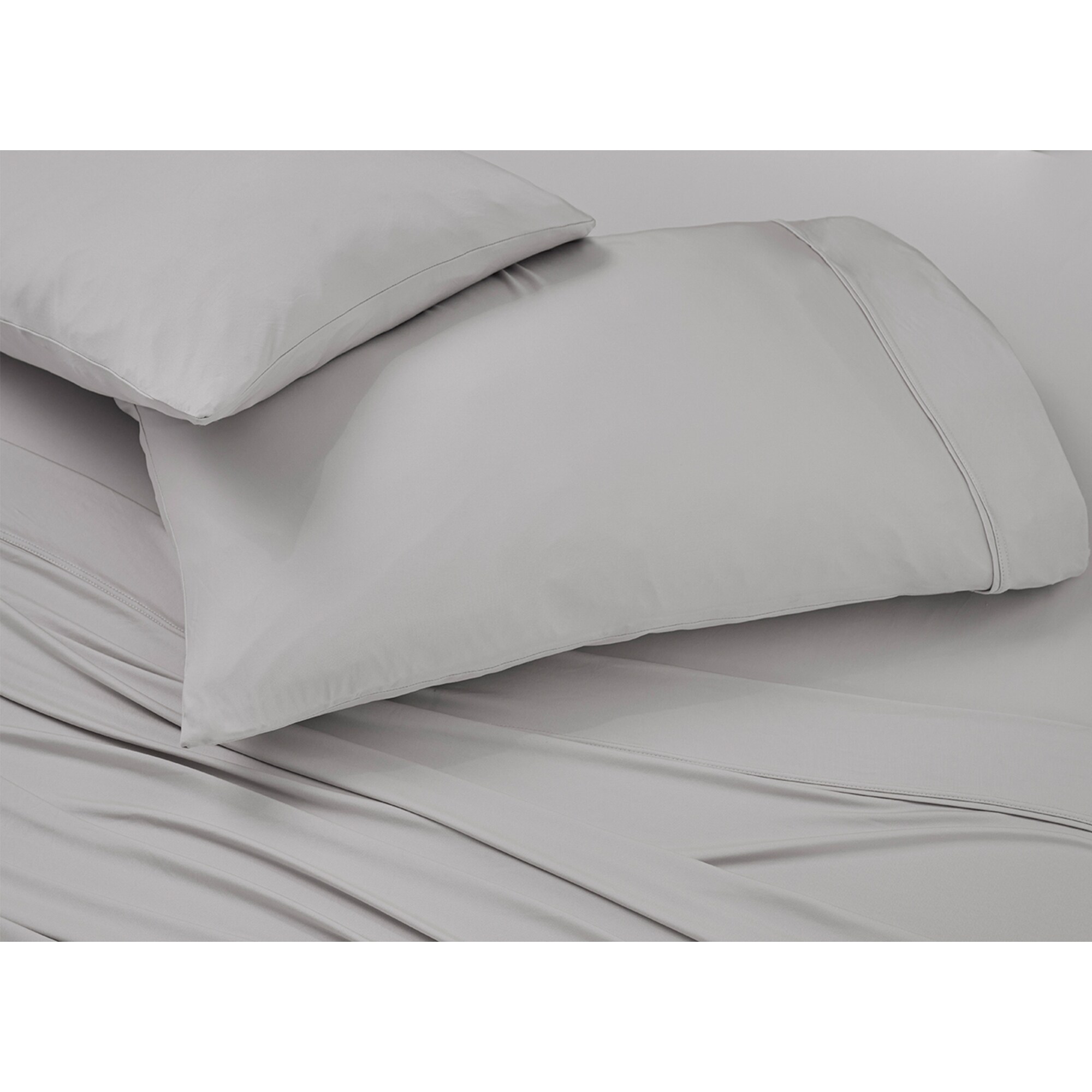 BEDGEAR Ver-Tex Split King / Split Cal King Size Sheet Set (Ideal for Adj. Bases) - Light Grey, , hires