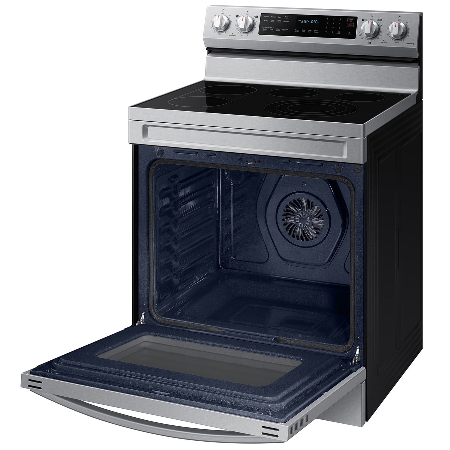 Samsung 30 in. 6.3 cu. ft. Smart Air-Fry True European Convection Electric Range with Radiant Burners & Griddle - Stainless Steel, , hires