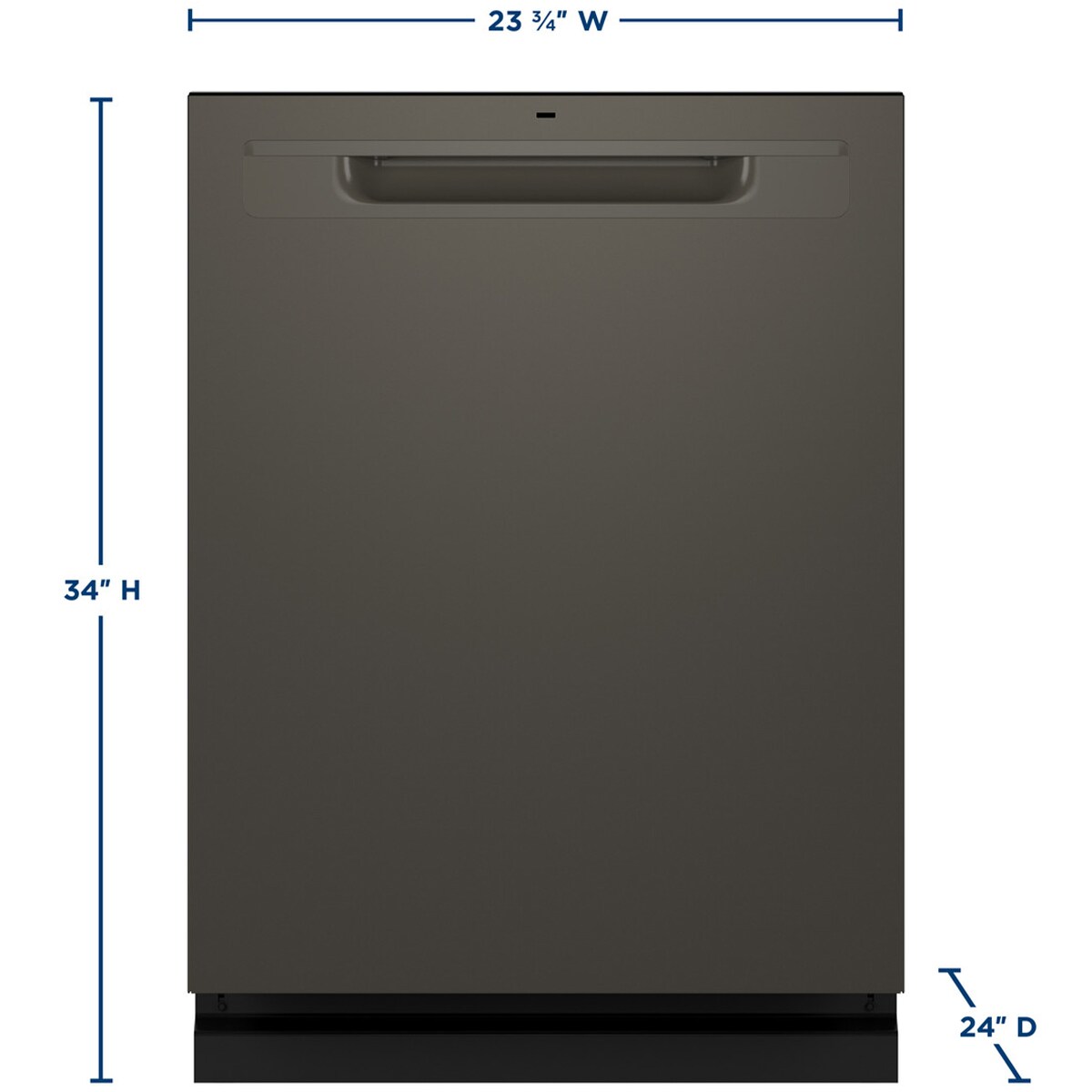 GE 24 in. Top Control Flush-Mount Dishwasher with 45 dBa Sound Level, 3rd-Rack, Dry Boost & Pocket Handle - Slate, Slate, hires