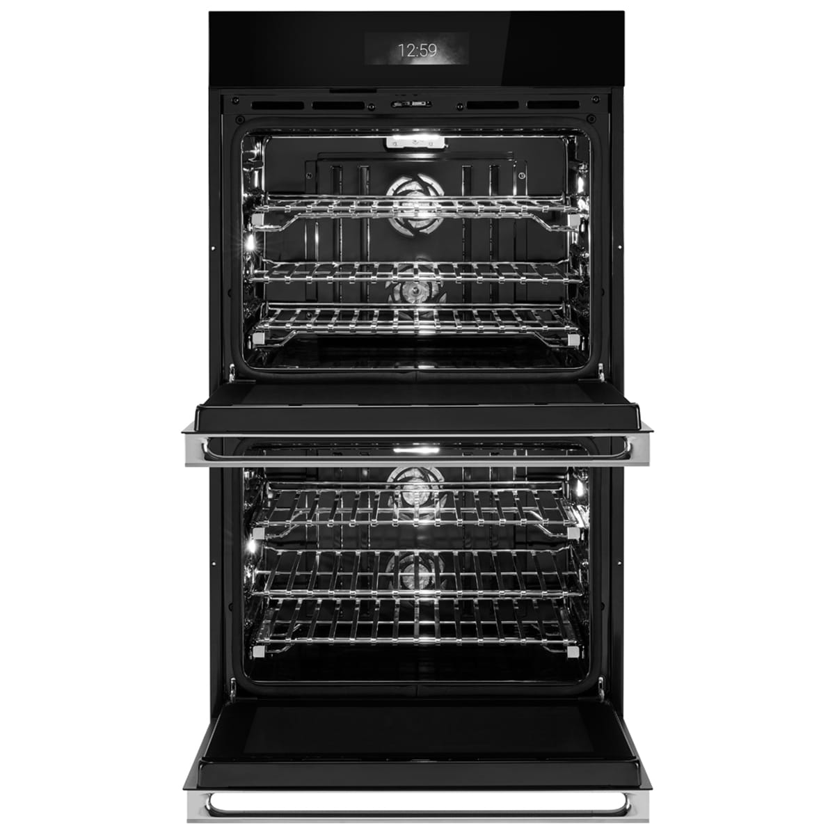 JennAir Noir 30 in. 10.0 cu. ft. Smart Front Control Electric Double Wall Oven with True European Convection & Sensor Cooking - Stainless Steel, , hires