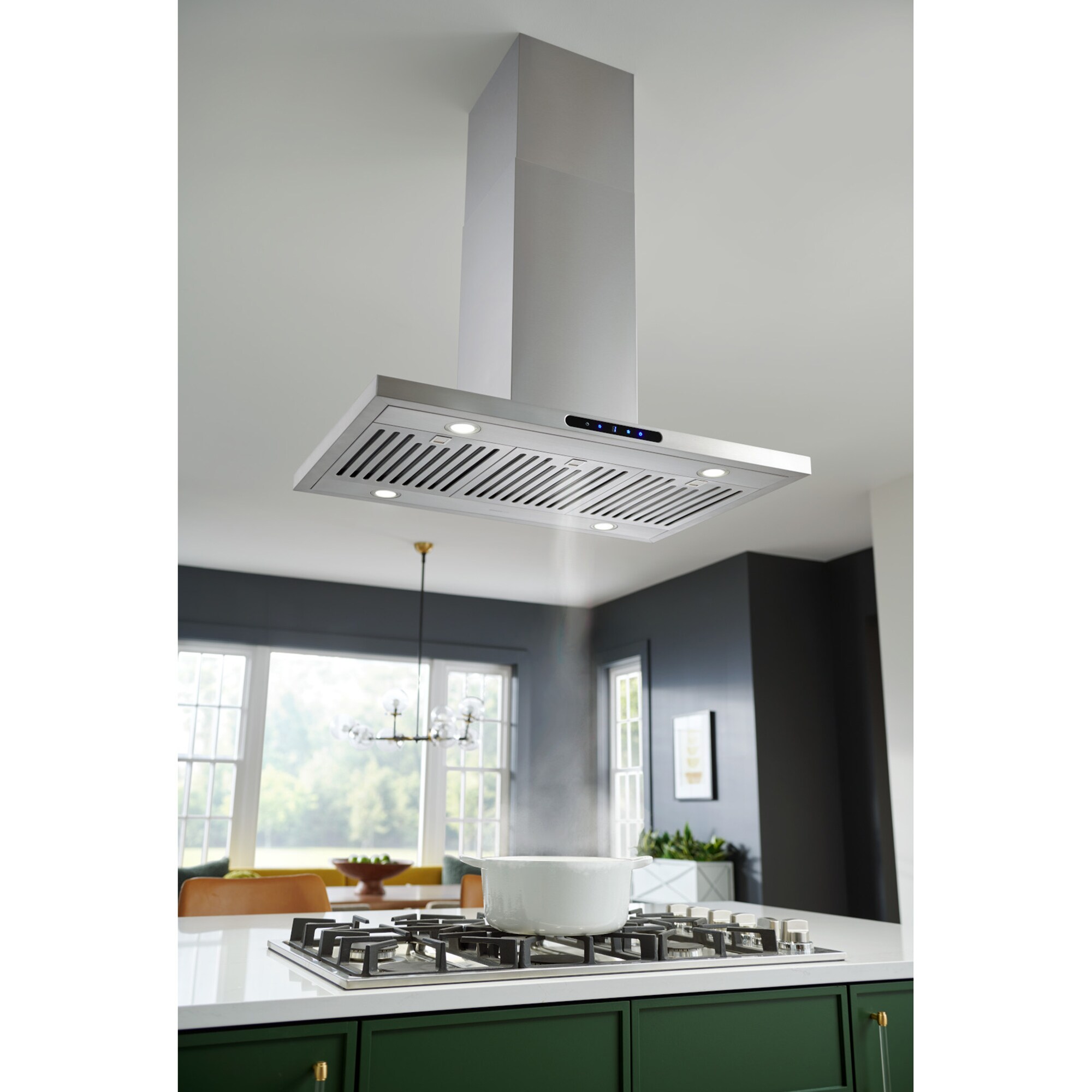 Broan Elite EIT1 Series 36 in. Convertible Chimney Style Range Hood with 640 CFM, 4 Fan Speeds & 4 LED Lights - Stainless Steel, , hires