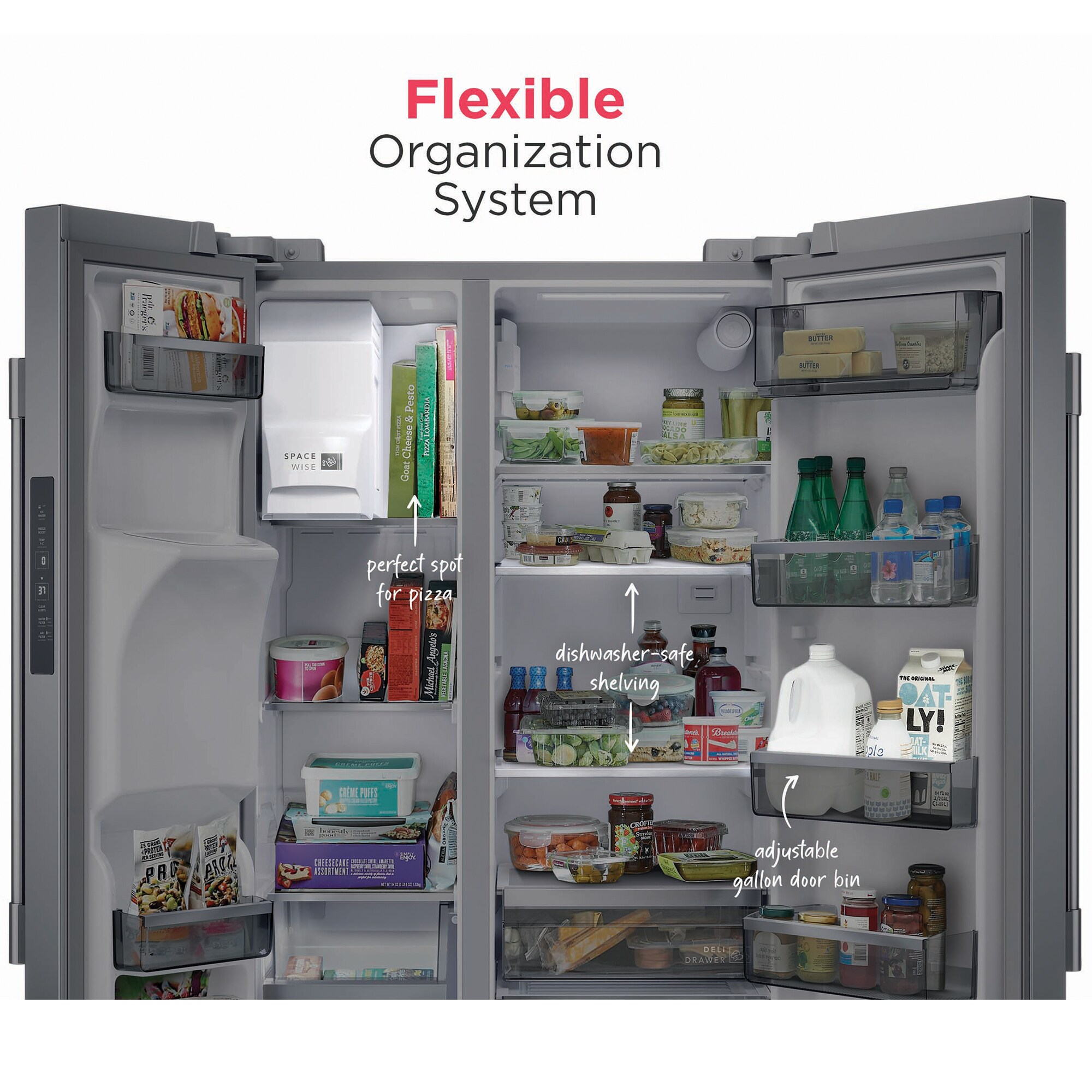 Frigidaire Professional 36 in. 22.3 cu. ft. Counter Depth Side by Side Refrigerator with Ice & Water Dispenser - Stainless Steel, , hires