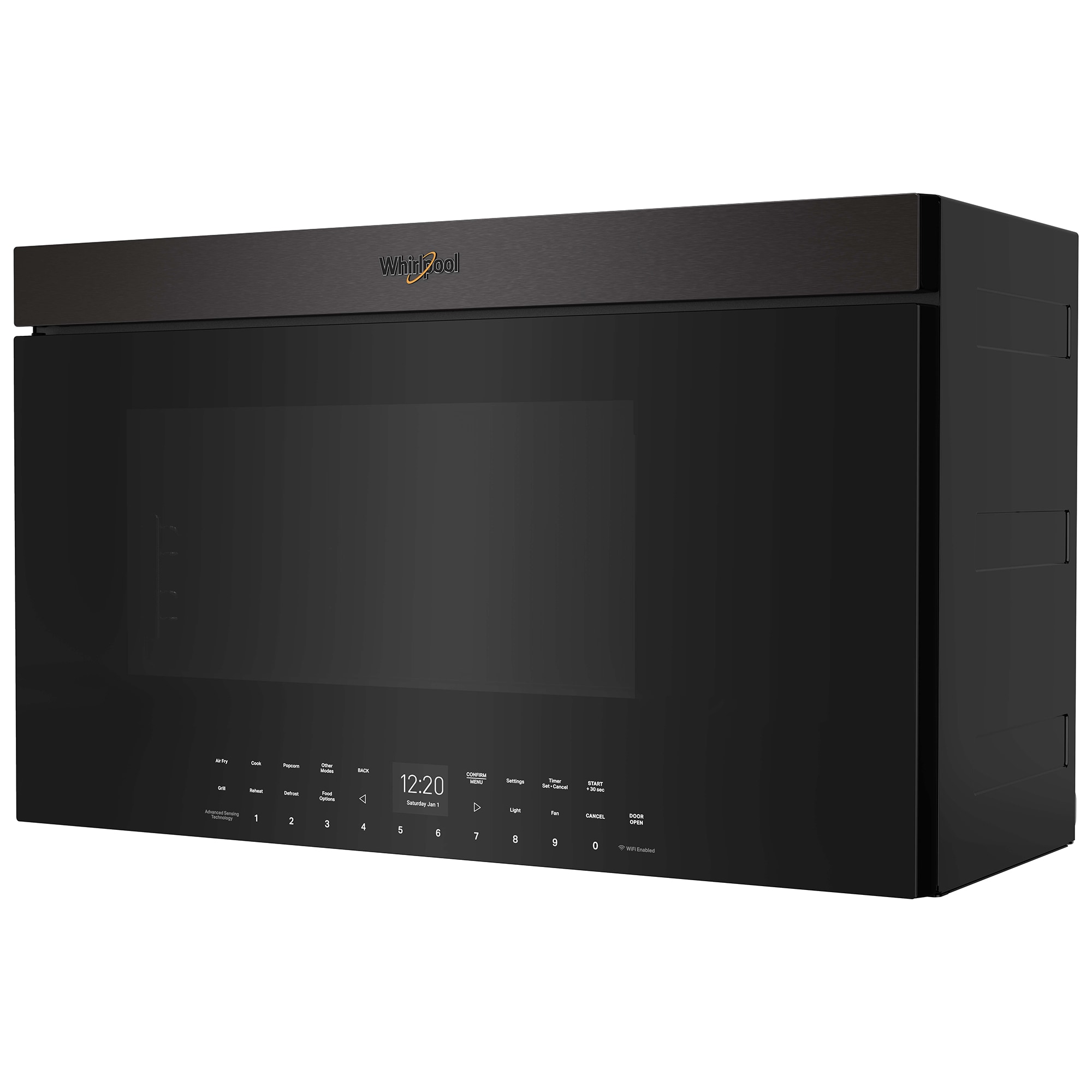 Whirlpool 30 in. 1.1 cu. ft. 900W Smart Over-the-Range Microwave with 400 CFM, Convection & Sensor Cooking - Black Stainless, Black Stainless, hires