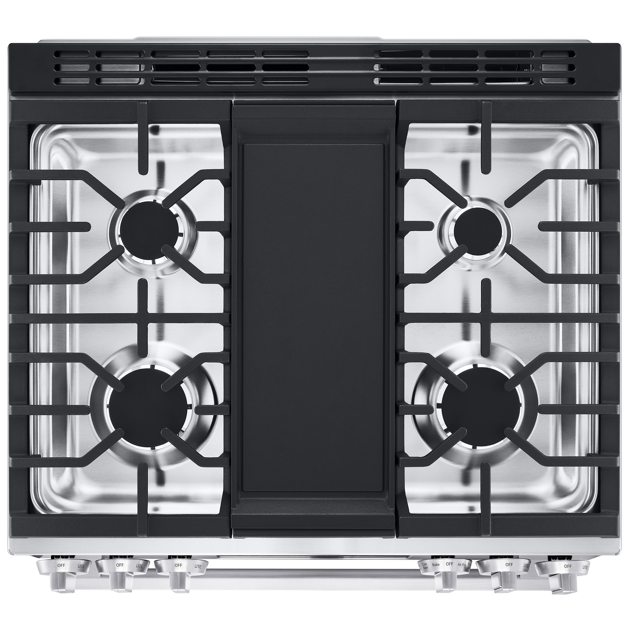LG 30 in. 6.3 cu. ft. Smart Air Fry True European Convection Slide-In Gas Range with 5 Sealed Burners & Griddle - PrintProof Stainless Steel, , hires