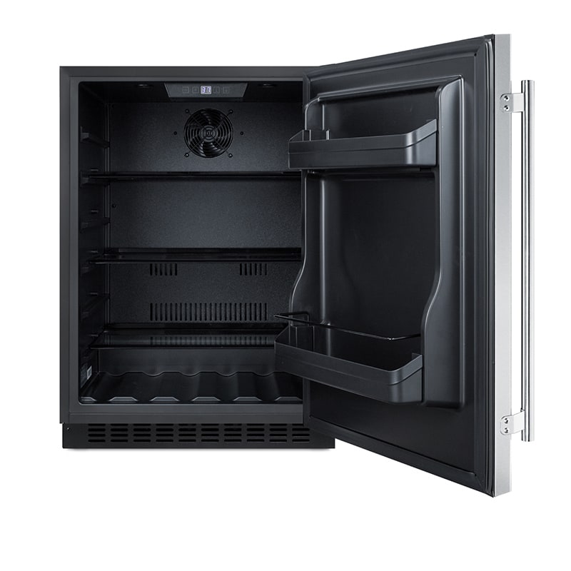 Summit 24 in. 4.8 cu. ft. Undercounter Refrigerator - Stainless Steel with Black Cabinet, , hires