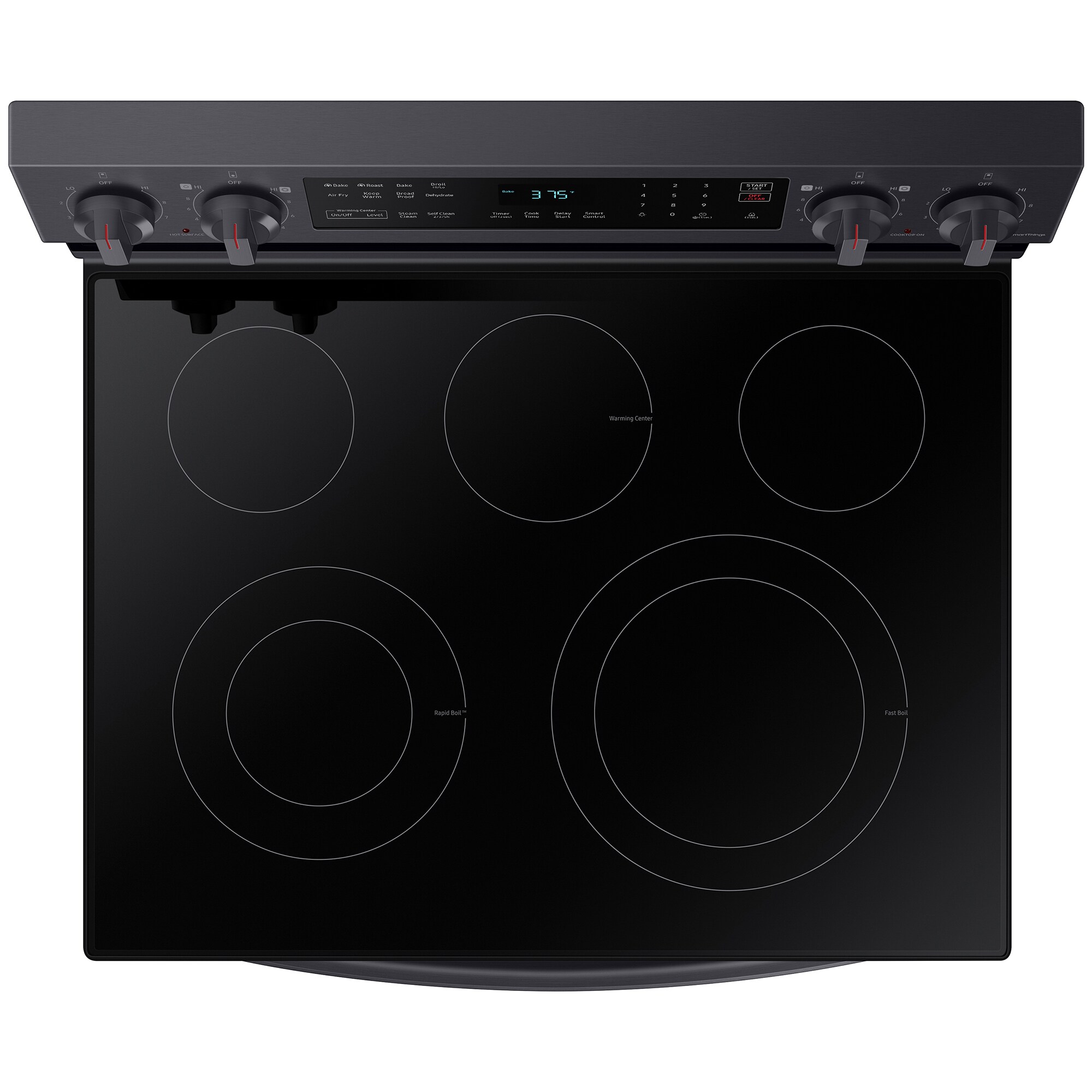 Samsung 30 in. 6.3 cu. ft. Smart Air Fry Standard Convection Electric Range with Smoothtop Burners - Fingerprint Resistant Black Stainless Steel, Fingerprint Resistant Black Stainless, hires