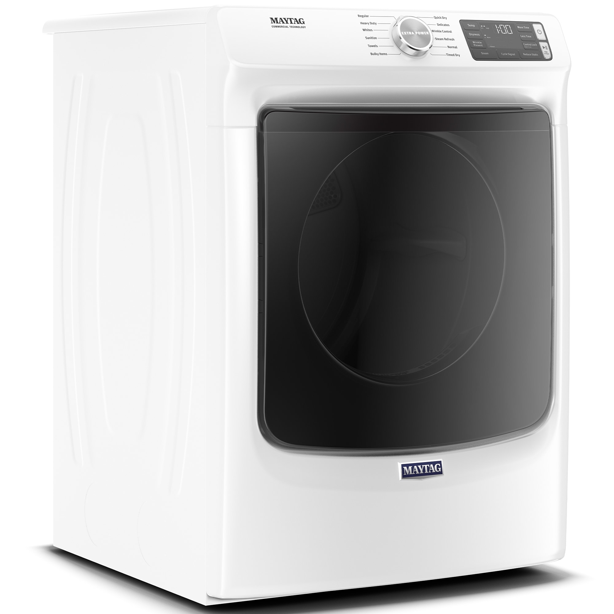 Maytag 27 in. 7.3 cu. ft. Stackable Gas Dryer with Extra Power, Sanitize, Steam & Quick Dry Cycle - White, White, hires
